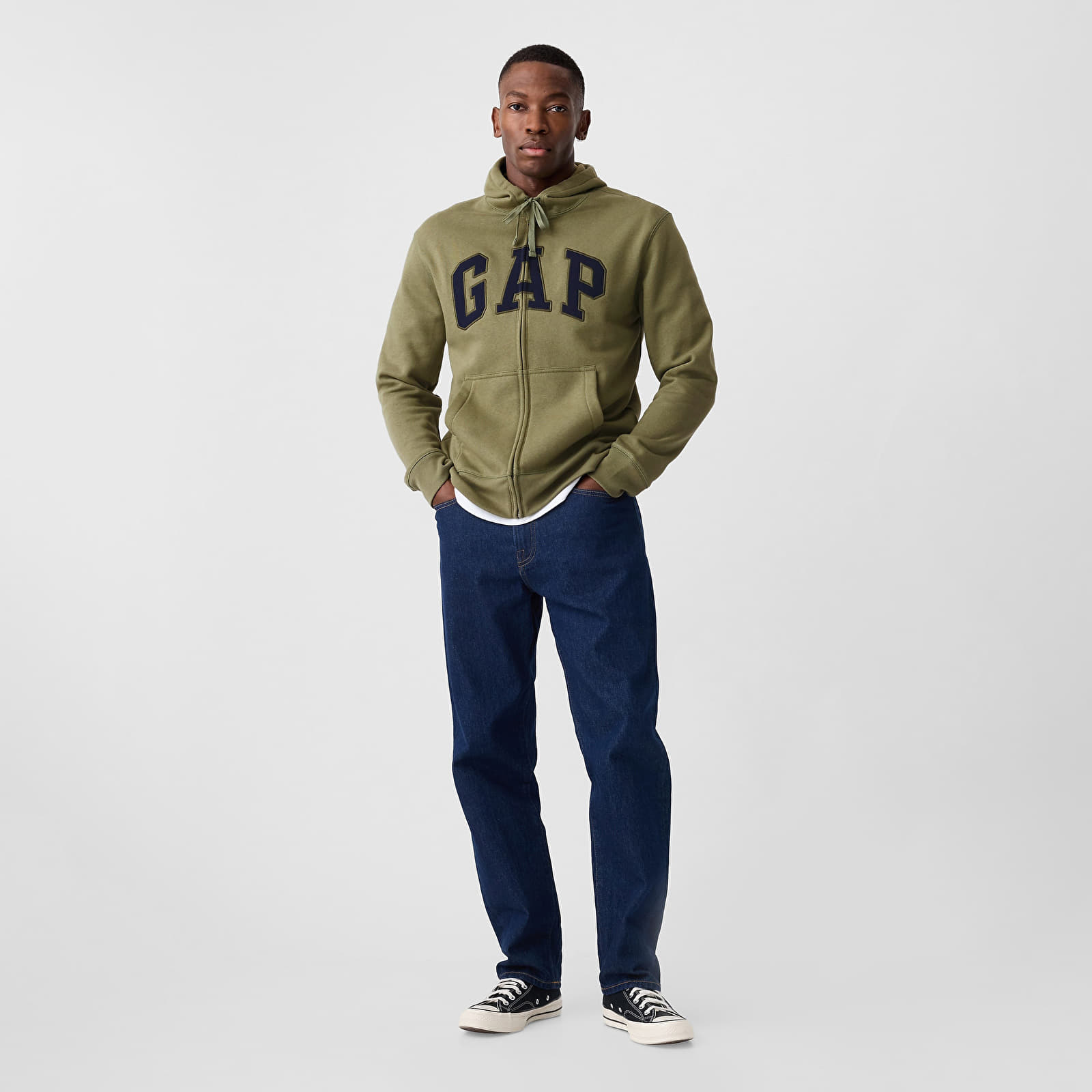 Men's sweatshirts GAP Logo Fullzip Hoodie Walden Green