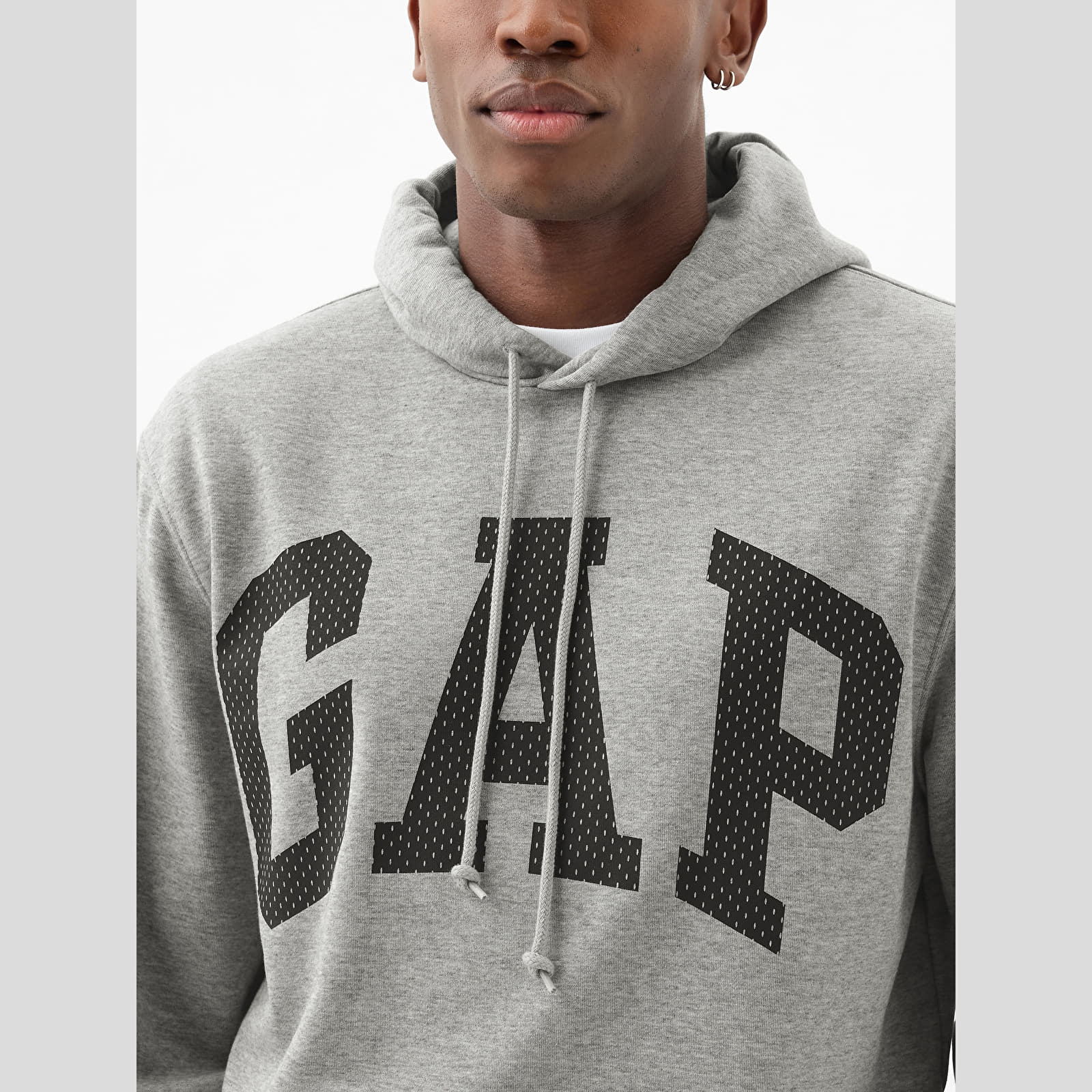 Herren-Sweatshirts GAP Logo Pullover Hoodie Grey Heather