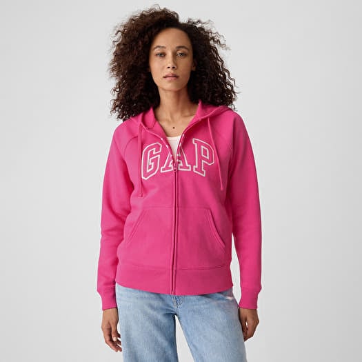 GAP Logo Full Zip Hoodie Sizzling Fuchsia