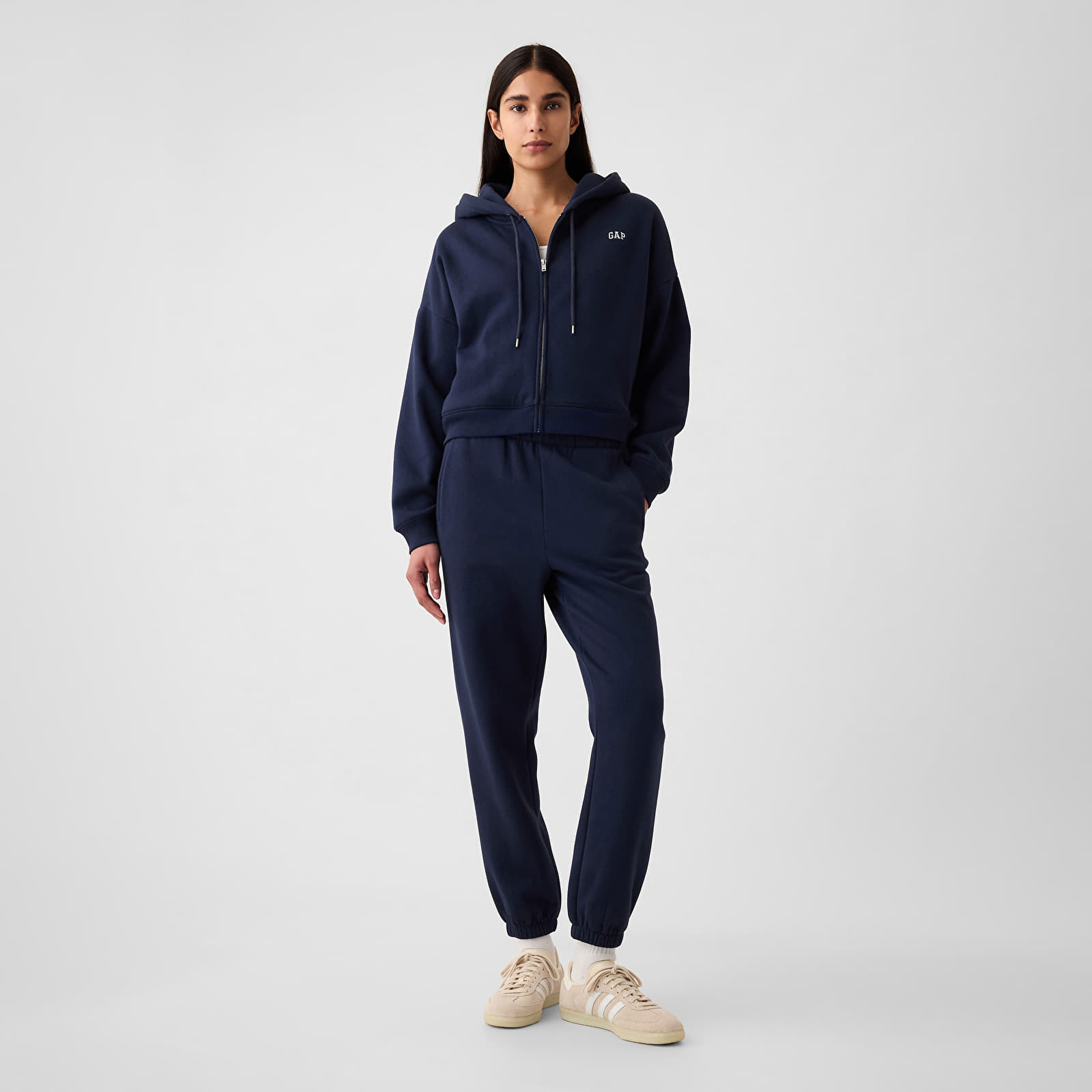 Women's Sweatshirts GAP Logo Fullzip Hoodie Navy Uniform