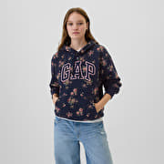 GAP Logo  Pullover Hoodie Navy Floral