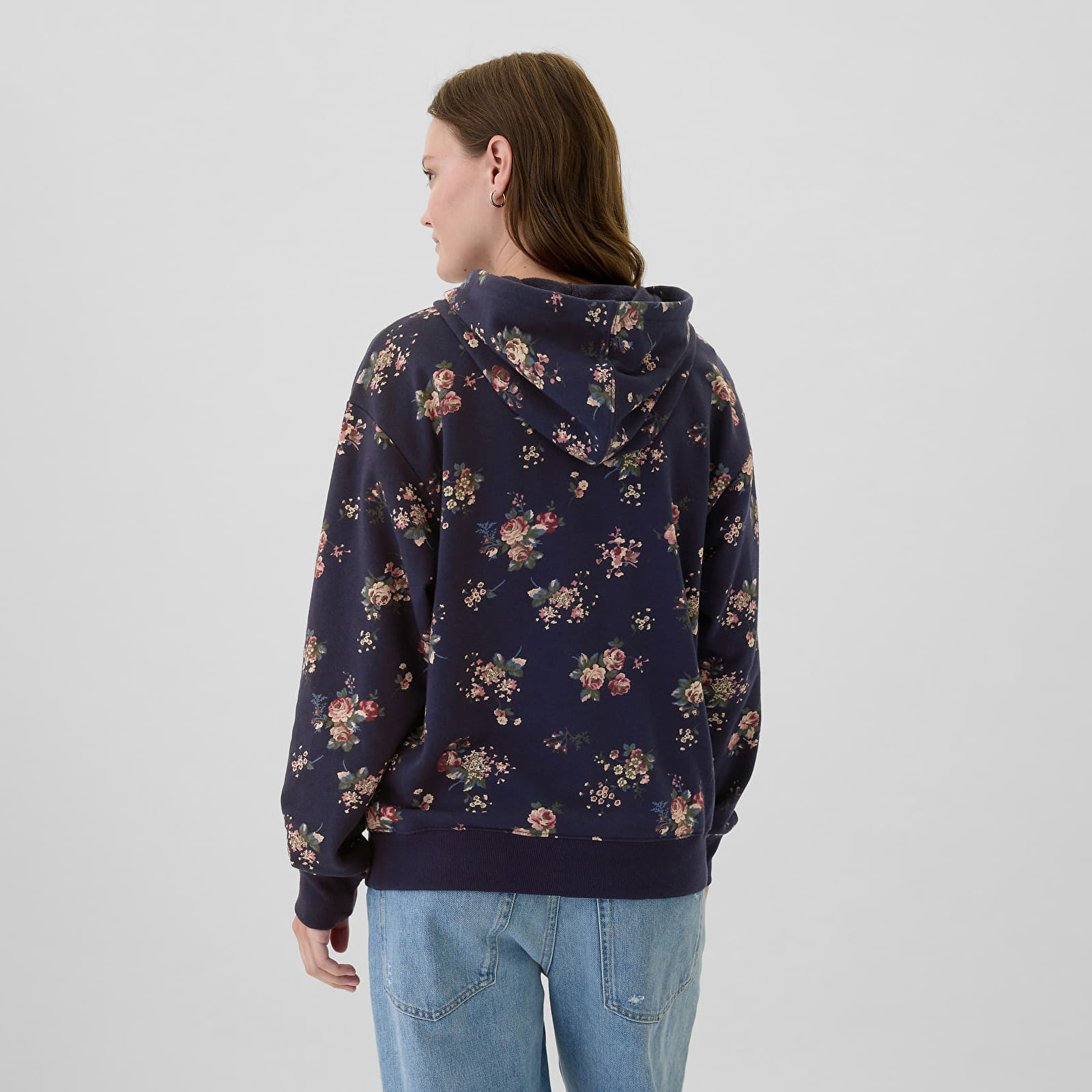Sweatshirts für Frauen GAP Logo  Pullover Hoodie Navy Floral