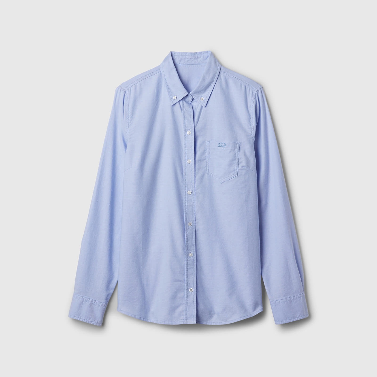 Naisten paidat GAP Logo Fitted Oxford Shirt Light Blue