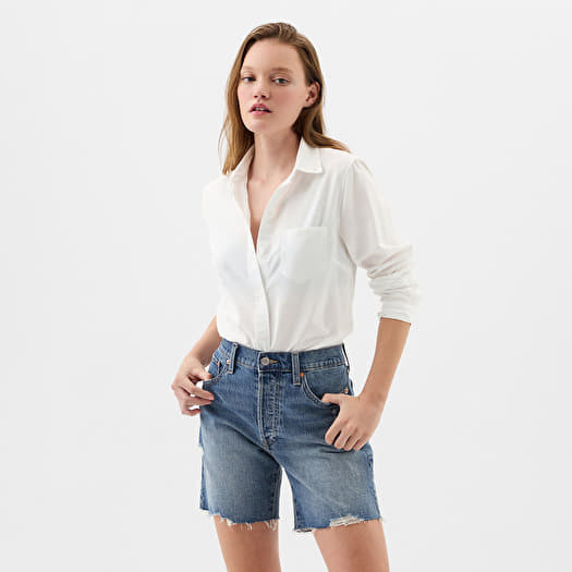 GAP Logo Fitted Oxford Shirt Optic White