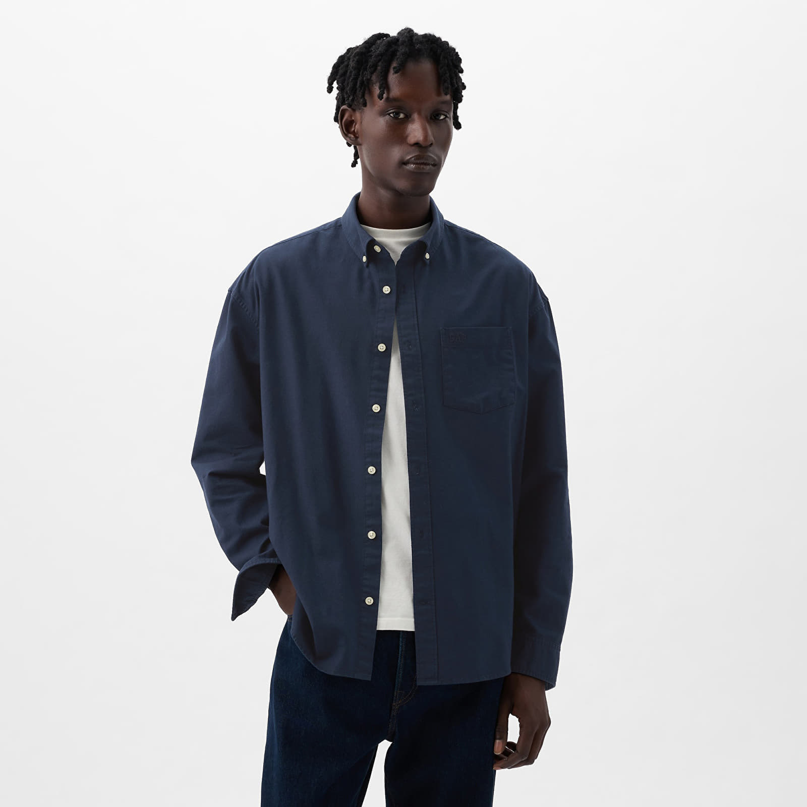 Camasa GAP Standard Logo Oxford Shirt Tapestry Navy S