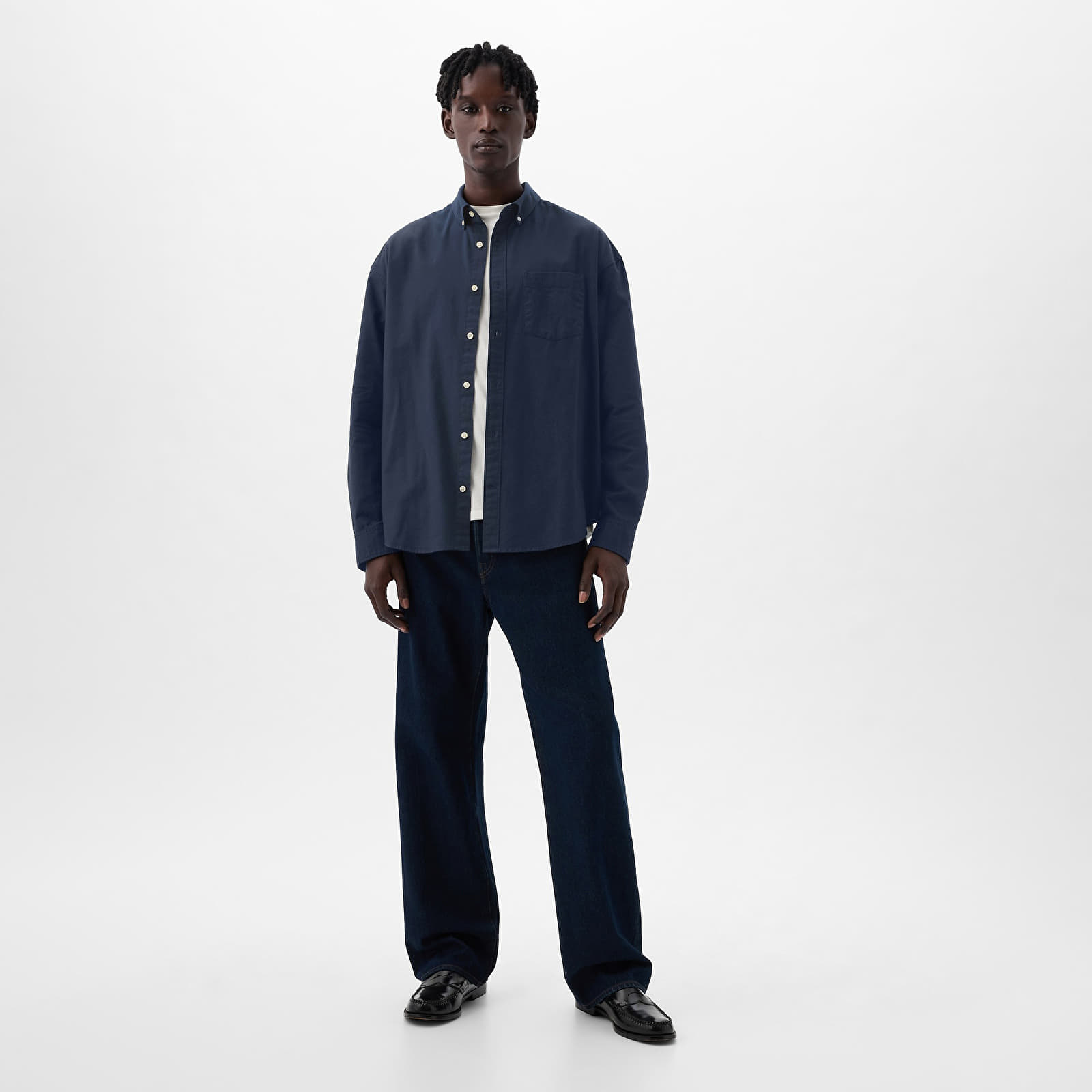Men's shirts GAP Standard Logo Oxford Shirt Tapestry Navy