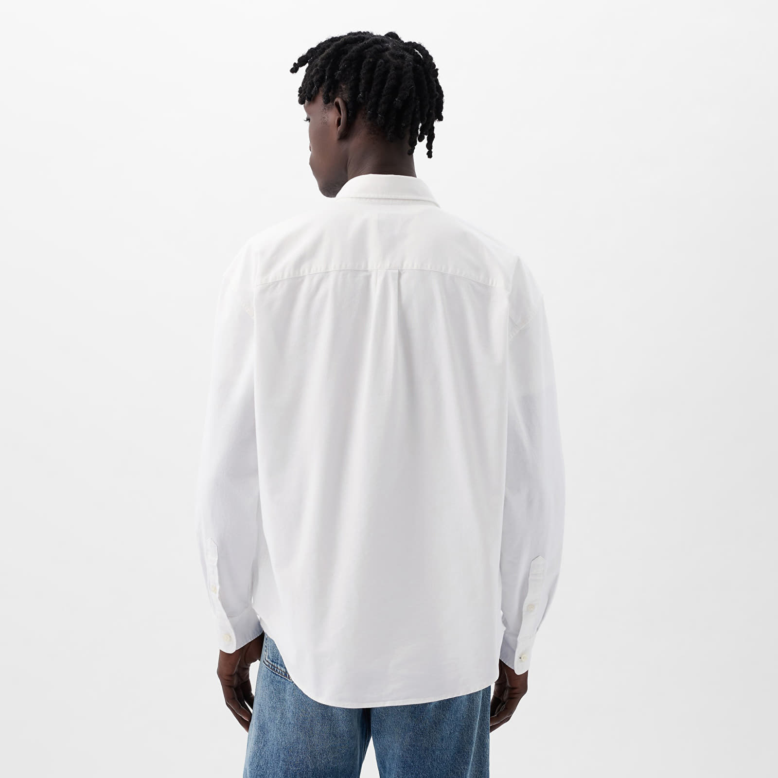 Overhemden GAP Standard Logo Oxford Shirt Optic White