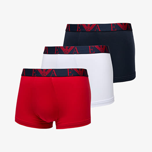 EA7 Emporio Armani Men's Knit 3-Pack Tr Marin/ Rosso Lac/ Bian