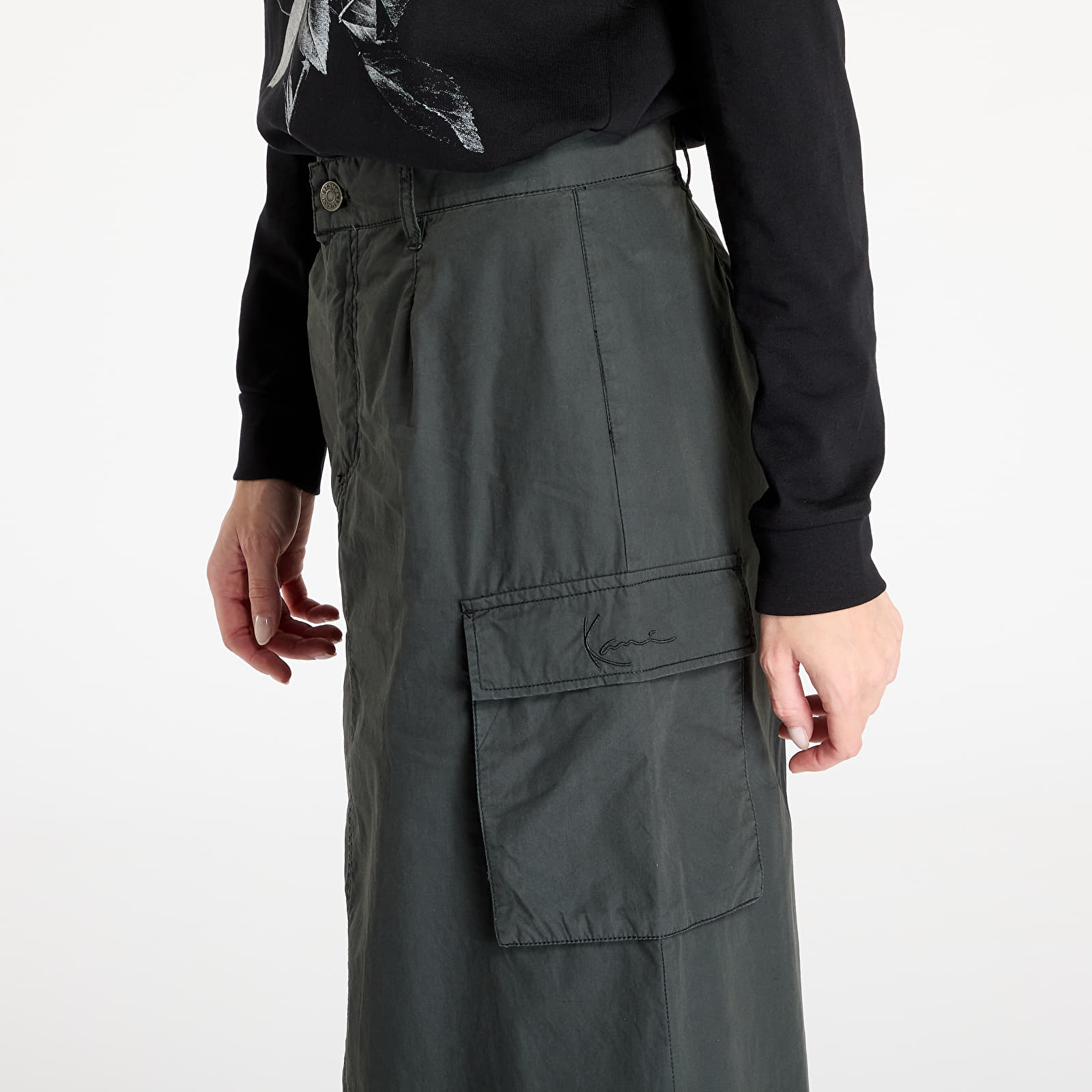 Röcke Karl Kani Signature Long Cargo Skirt Black