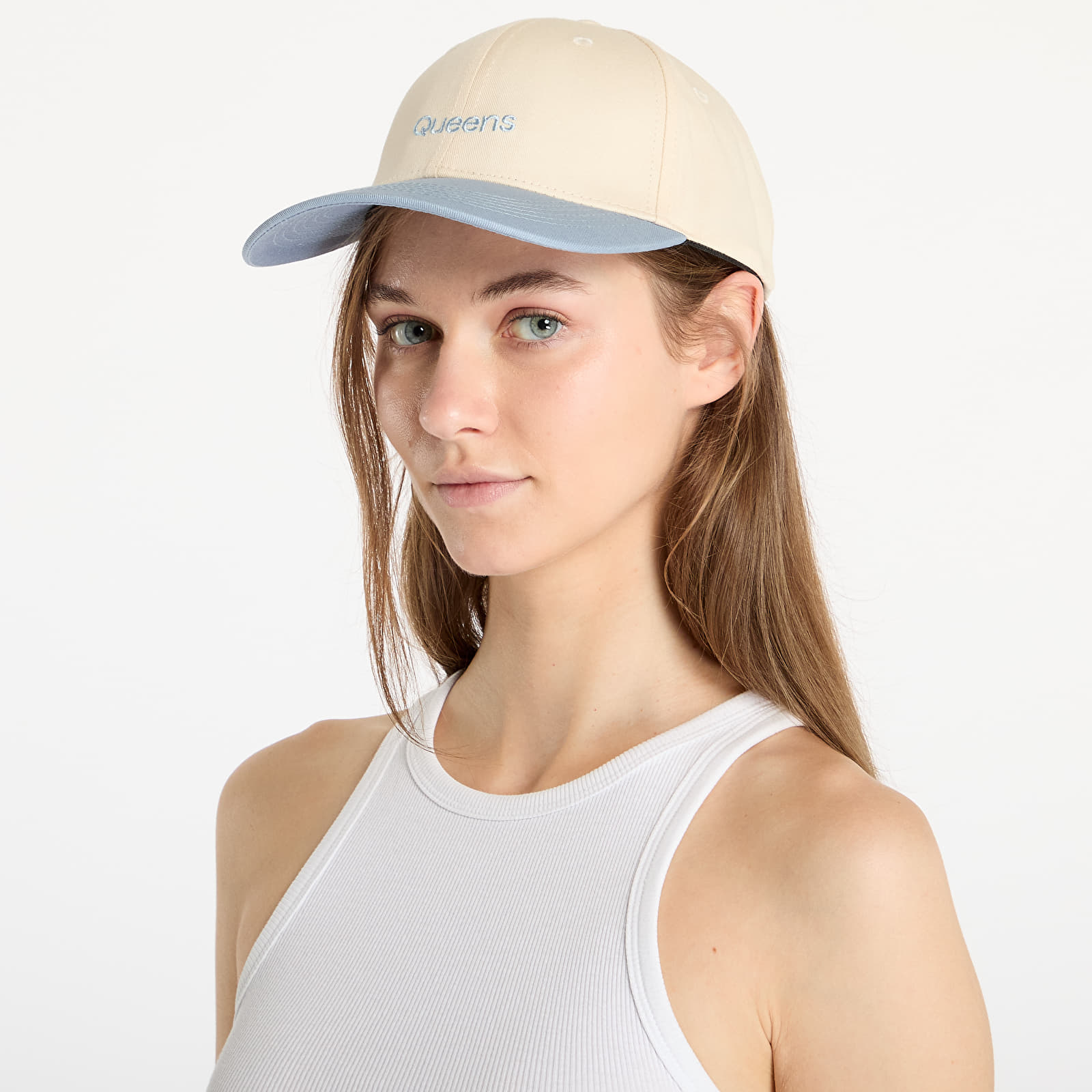 Hætter Queens Essential Two Color Cap Natural/ Baby Blue