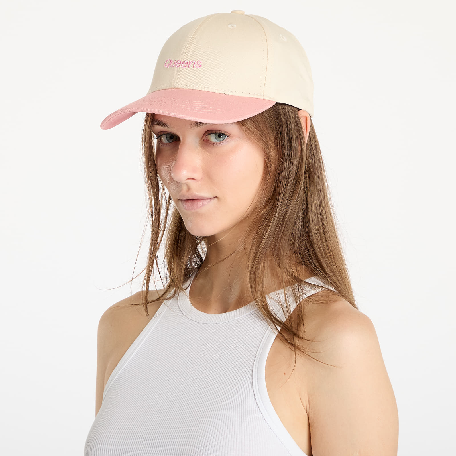 Mützen Queens Essential Two Color Cap Natural/ Pink