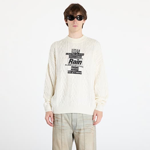 Wasted Paris Rain Cable Knit Sweater Off-White