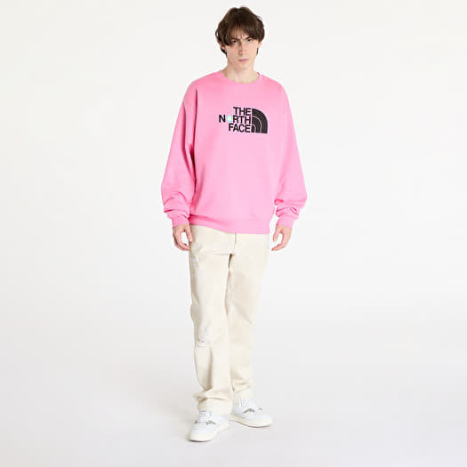 Pink north face sweatshirt hot sale
