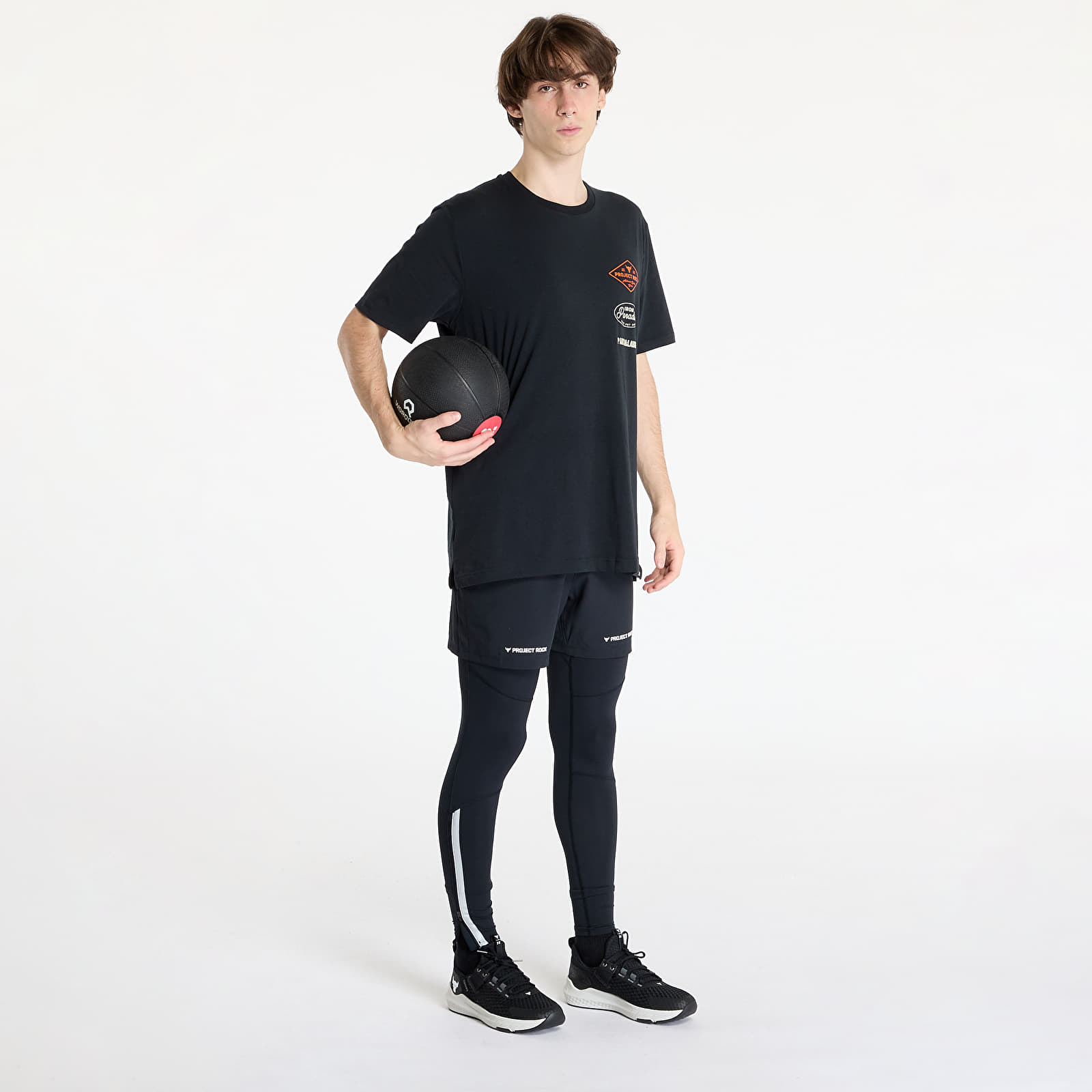 Men's T-shirts Under Armour Project Rock Short Sleeve Tools T-Shirt Black/ Team Orange