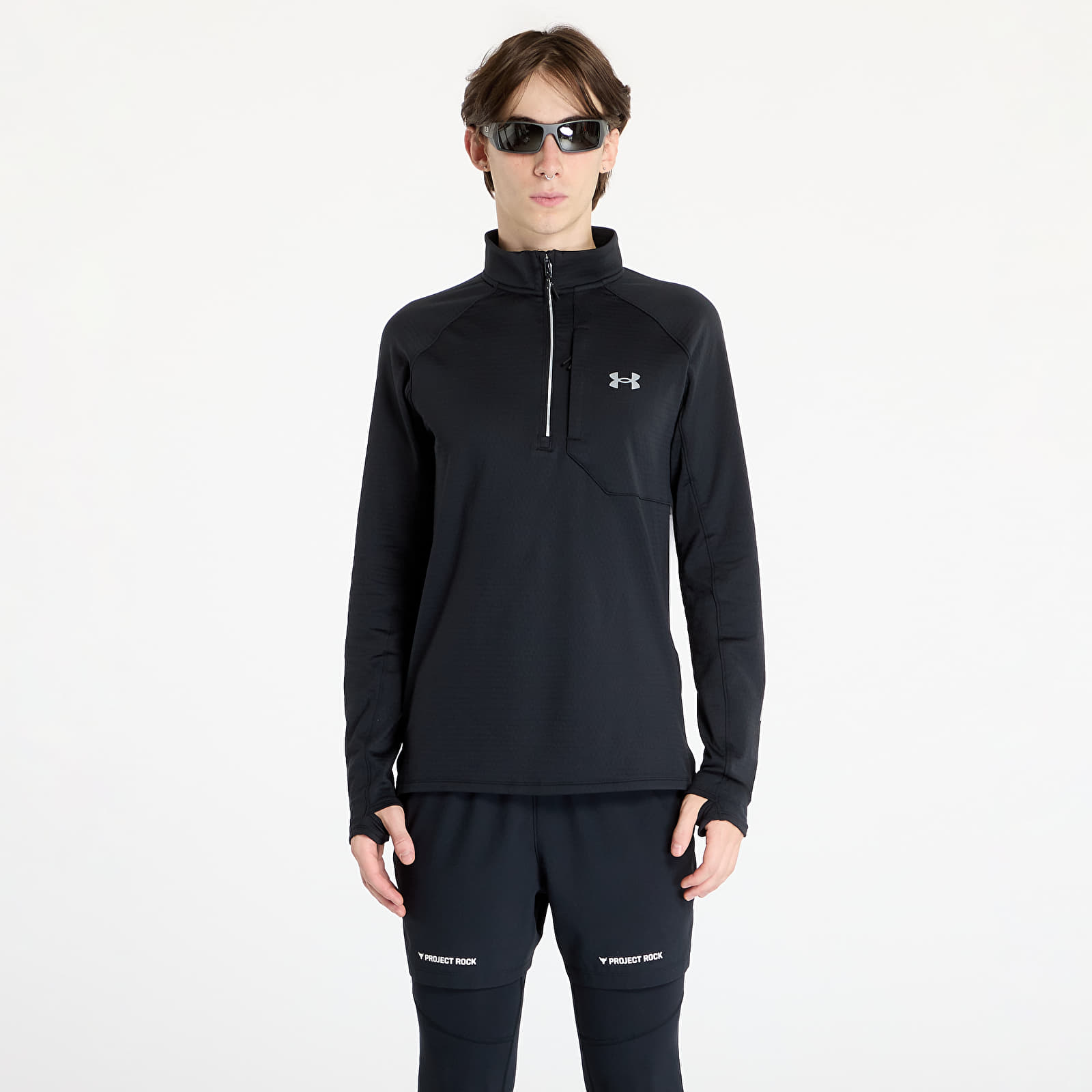 Moške majice Under Armour Launch Elite Cw Half Zip Black