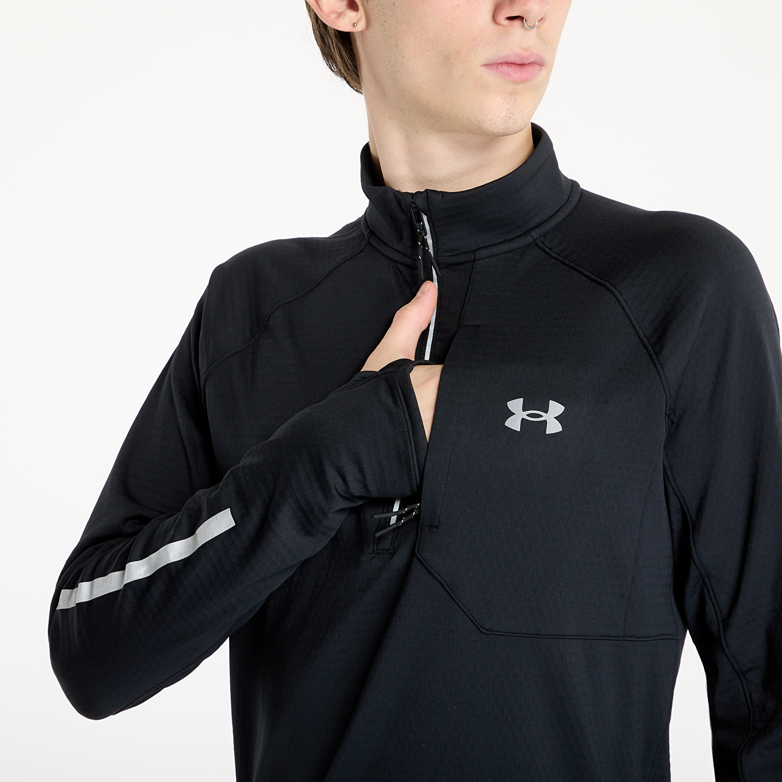 Moške majice Under Armour Launch Elite Cw Half Zip Black