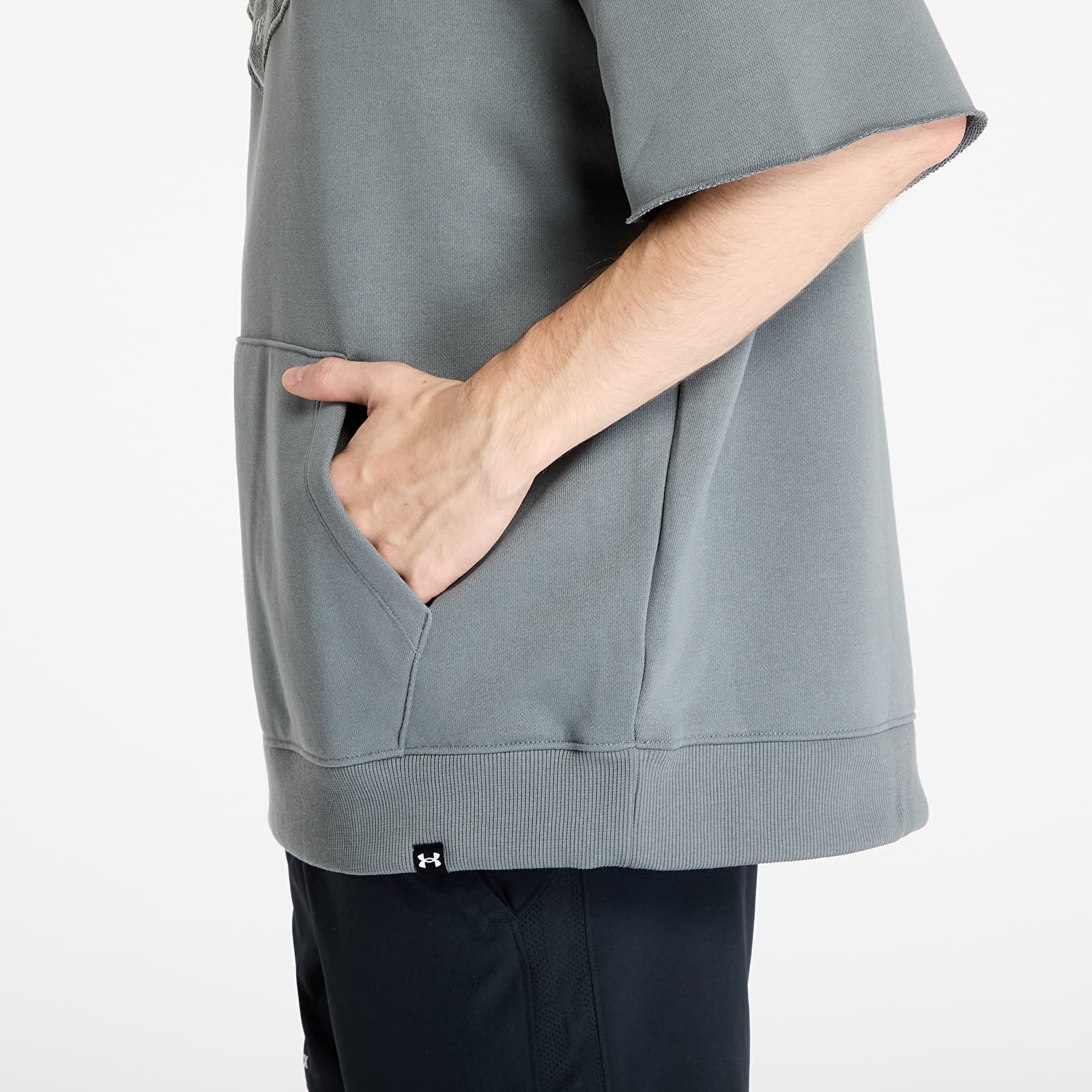 Moške majice Under Armour Project Rock Heavyweight Short Sleeve Hooded Tools T-Shirt Clay Green/ Clay Green