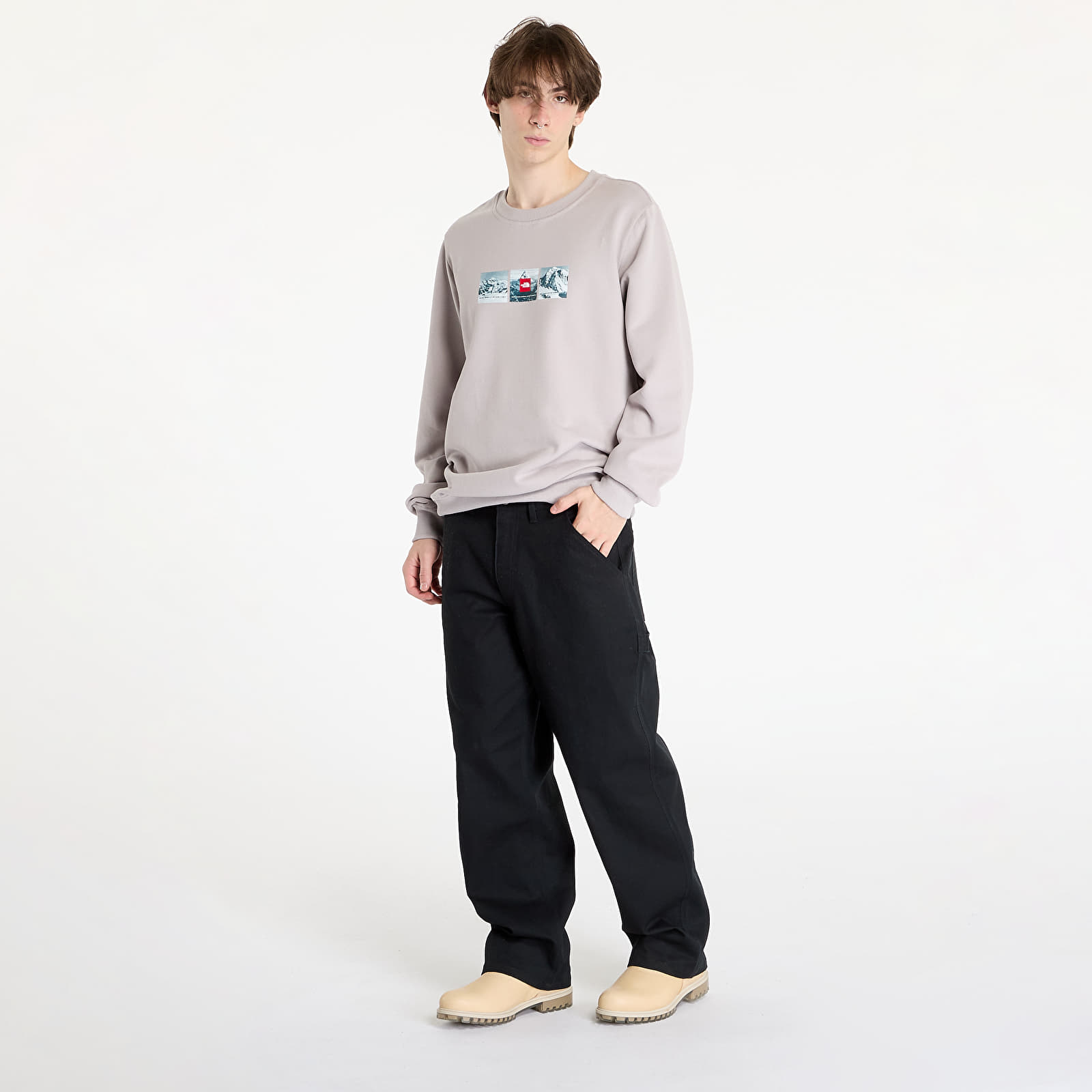 Moške majice The North Face Crew Expedition System Moonstone Grey