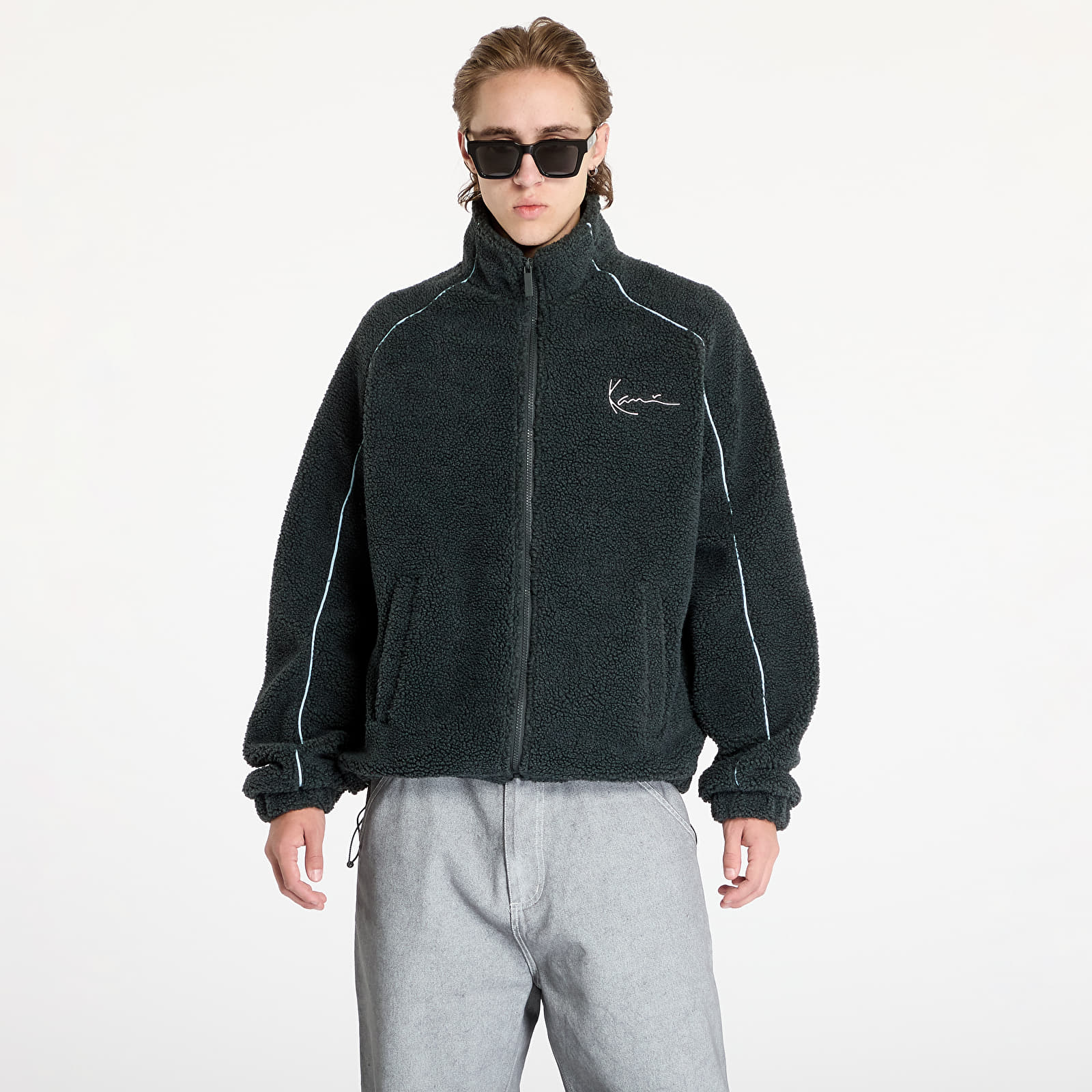 Chaquetas Karl Kani Metal Signature Teddy Jacket Black/ Light Blue