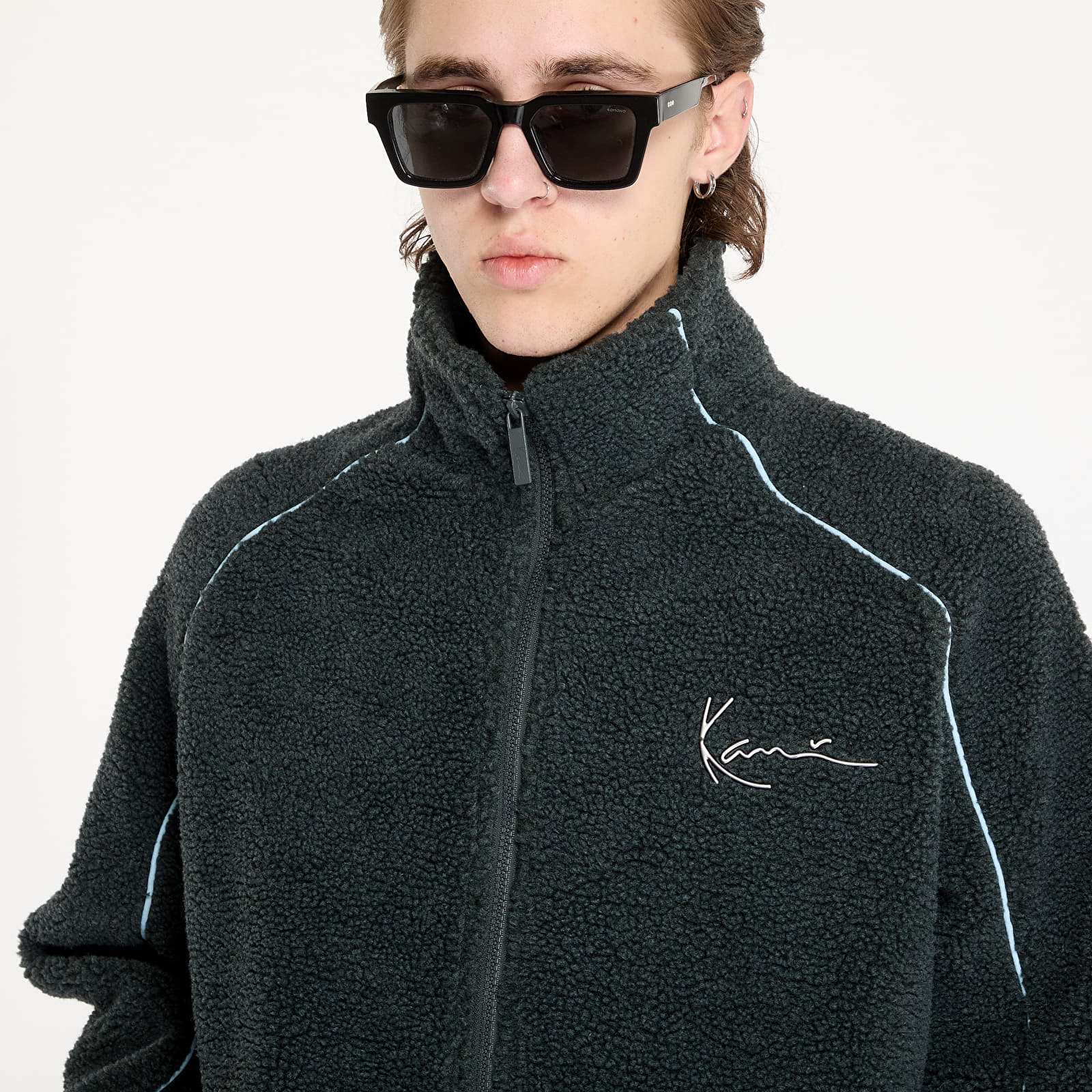 Chaquetas Karl Kani Metal Signature Teddy Jacket Black/ Light Blue