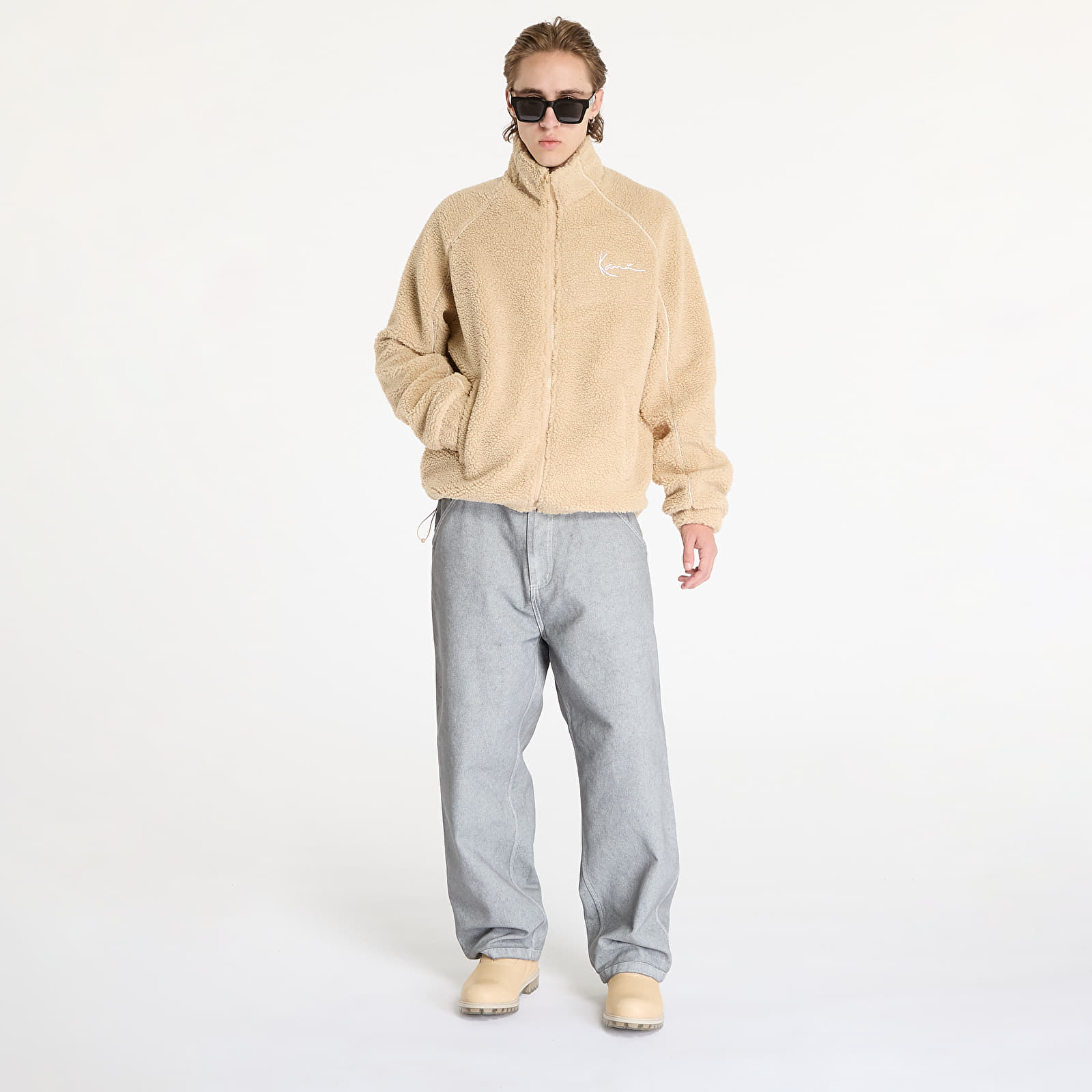 Jacken Karl Kani Metal Signature Teddy Jacket Sand/ Light Sand