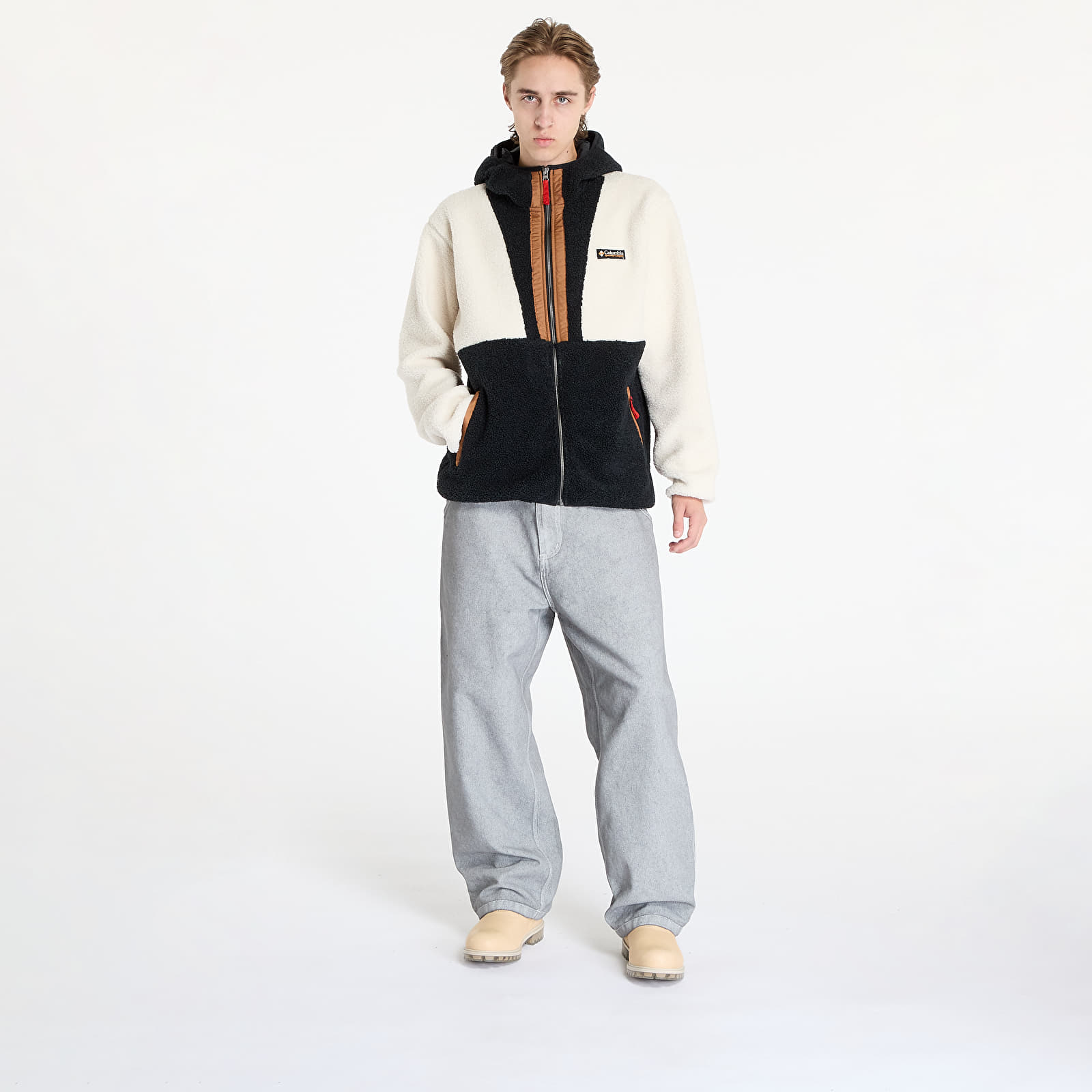 Men's sweatshirts Columbia Backbowl™ II Remastered Full Zip Hoodie Chalk/ Black
