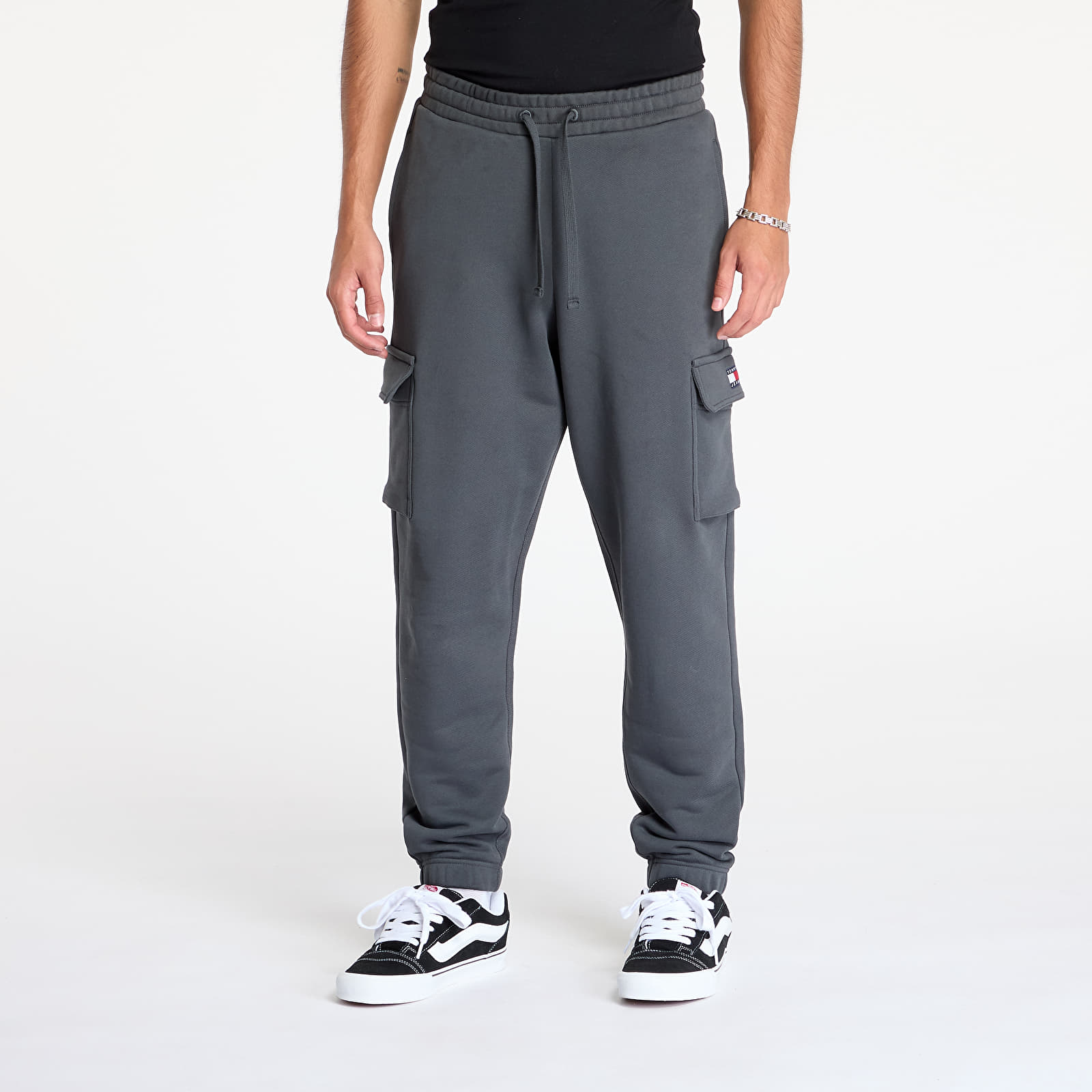 Pantalones de chándal para hombre Tommy Jeans Regular Badge Car Pants Gray