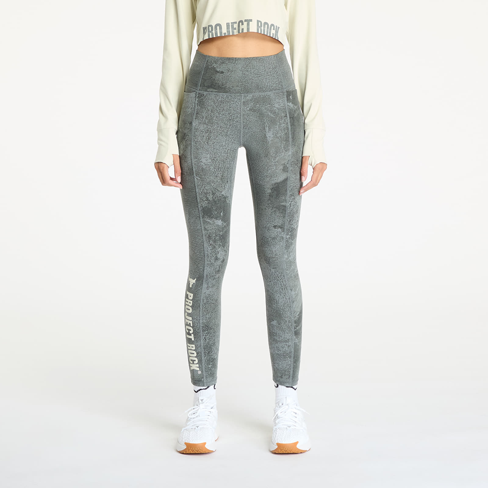 Women's Leggings Under Armour Project Rock LG Ankle Legging Pant Clay Green/ Silt