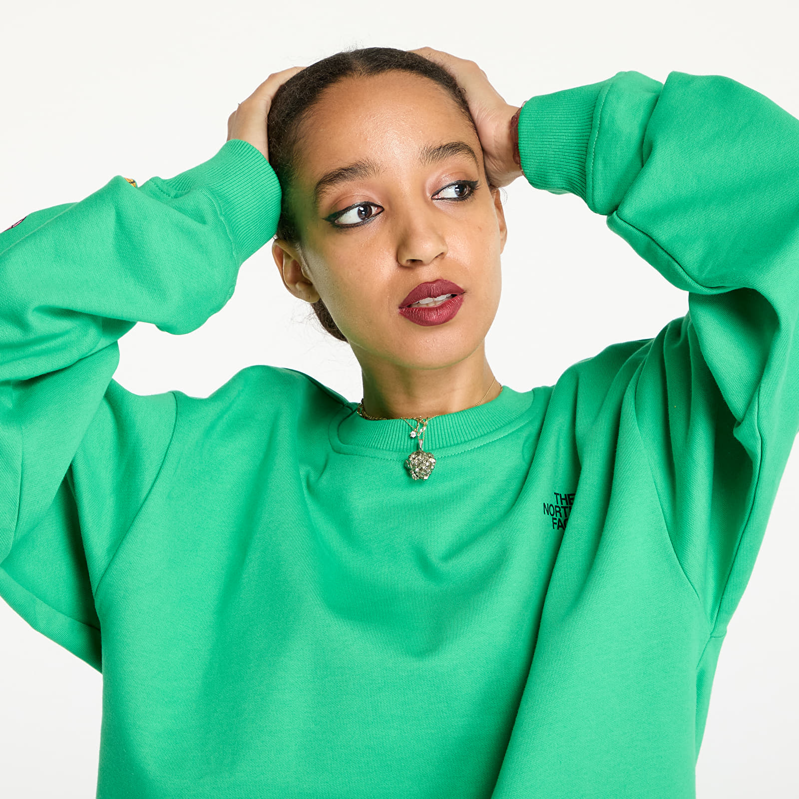 Men's sweatshirts The North Face x Yinka Ilori Graphic Crew Sweatshirt UNISEX Optic Emerald