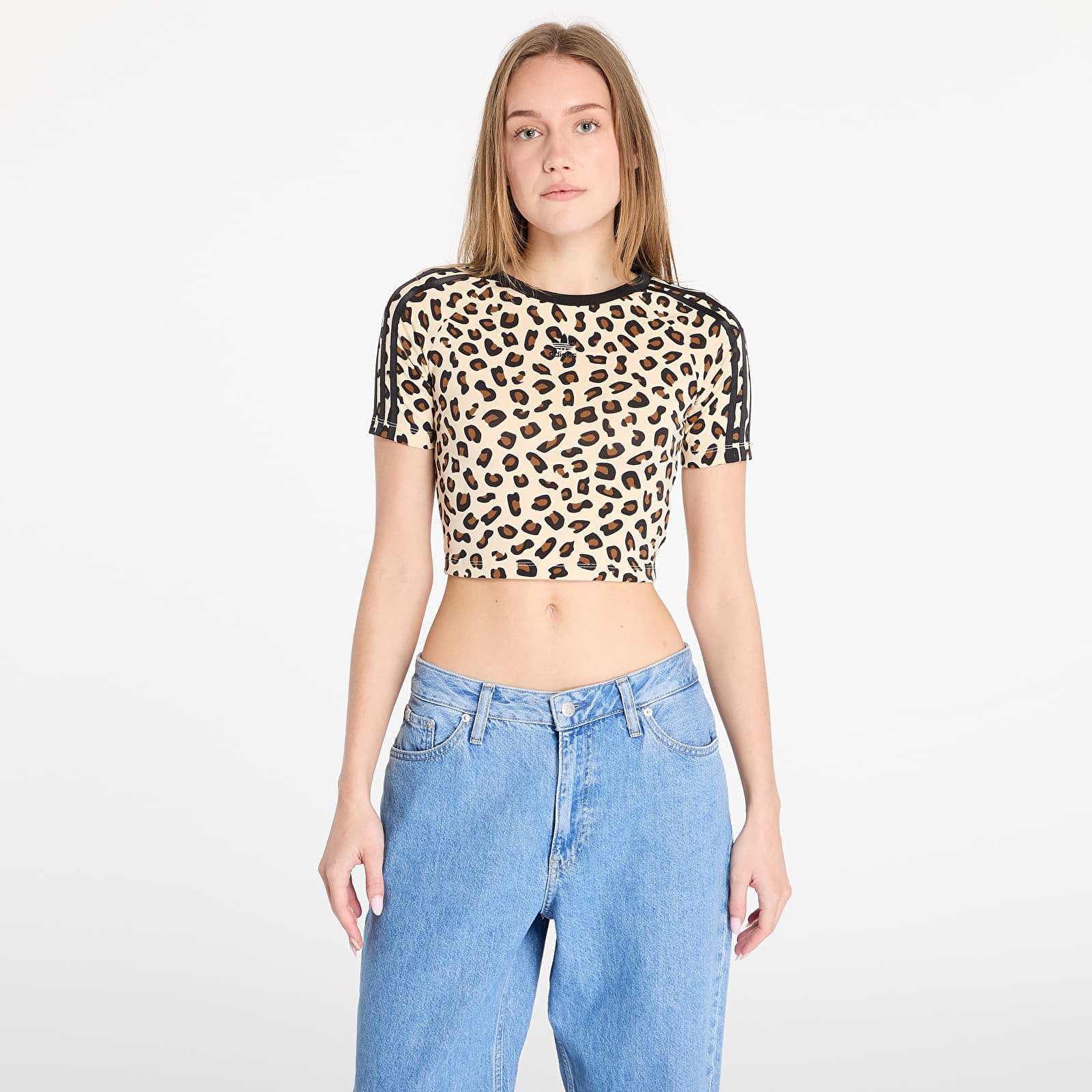 Women's T-shirts adidas Leopard Aop Baby T-Shirt Black