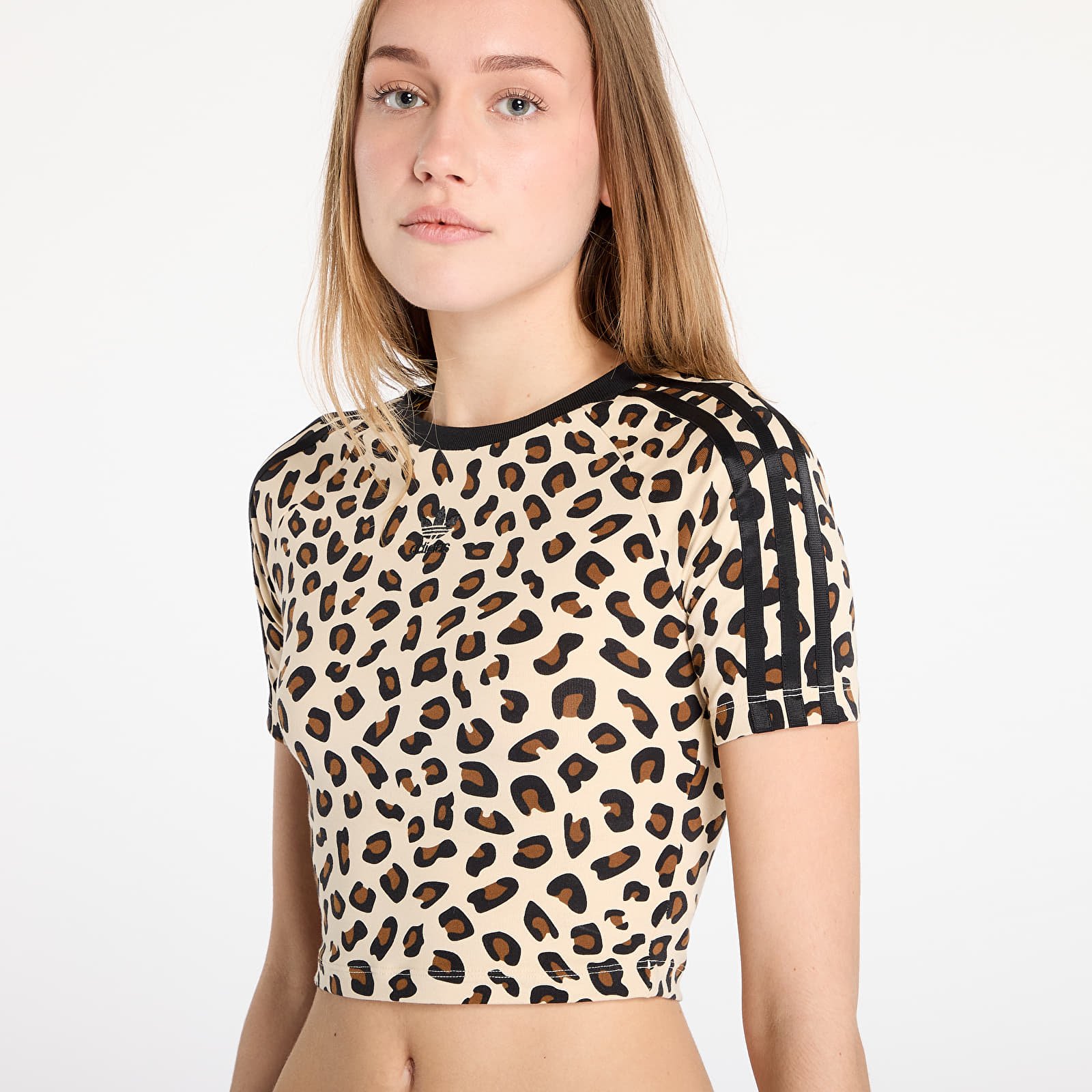 Women's T-shirts adidas Leopard Aop Baby T-Shirt Black