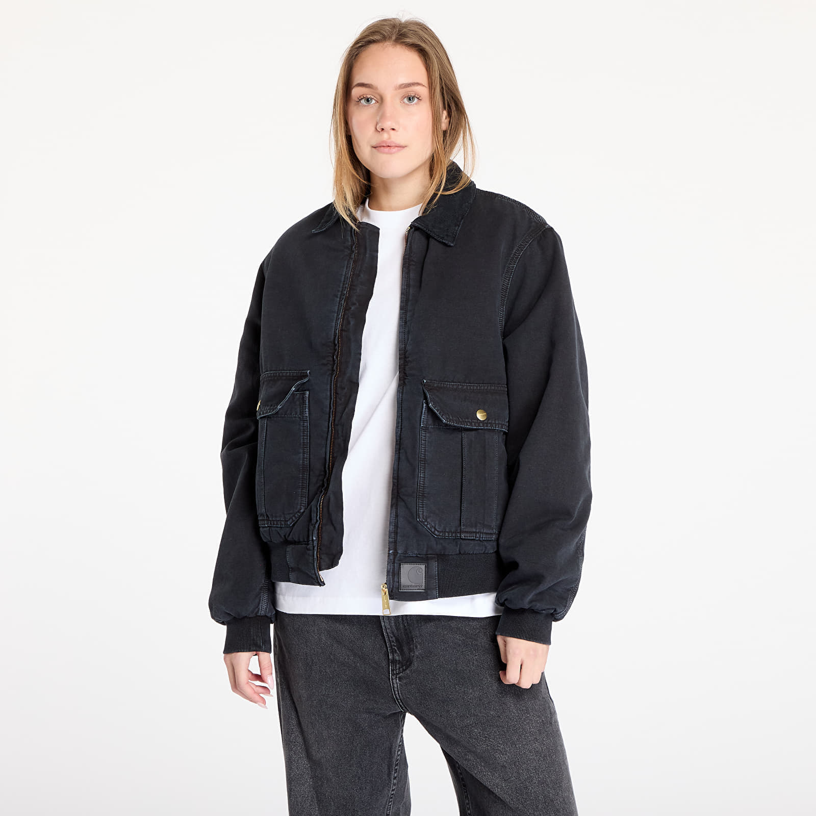 Bunda Carhartt WIP Stanton Jacket UNISEX Black/ Black Stone Washed L