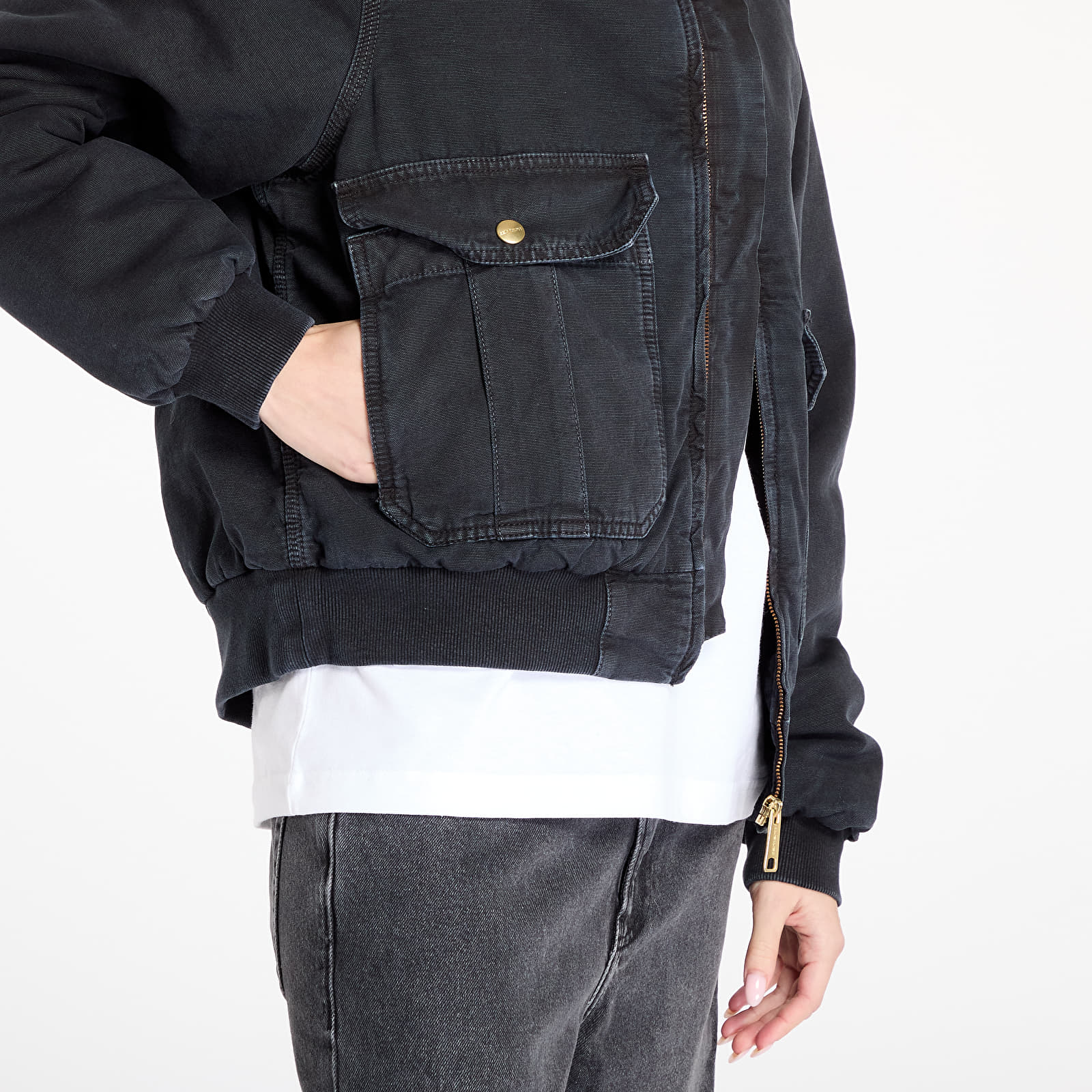 Jacken Carhartt WIP Stanton Jacket UNISEX Black/ Black Stone Washed