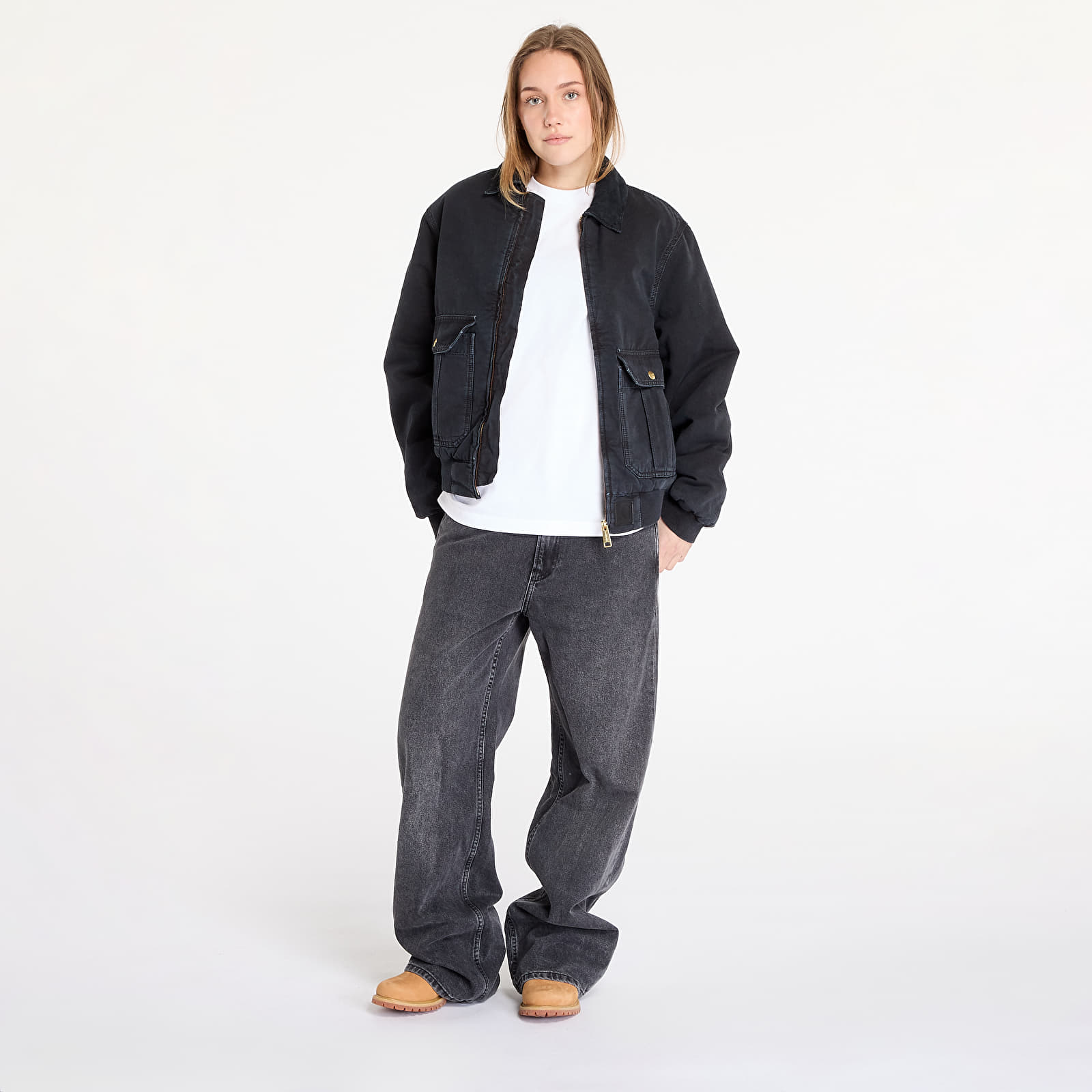 Jacken Carhartt WIP Stanton Jacket UNISEX Black/ Black Stone Washed