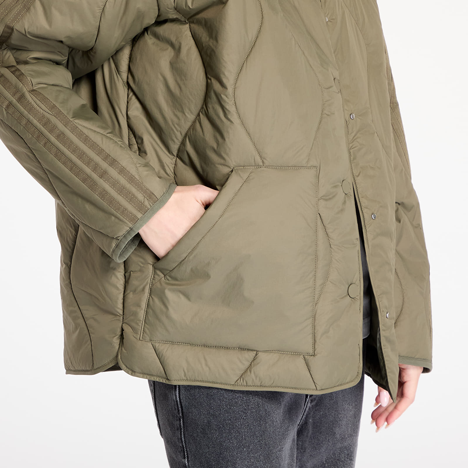 Kurtki damskie adidas Quilted Liner Jacket Olive Strata