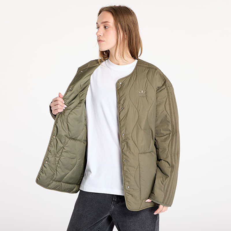 adidas Quilted Liner Jacket Olive Strata | Queens