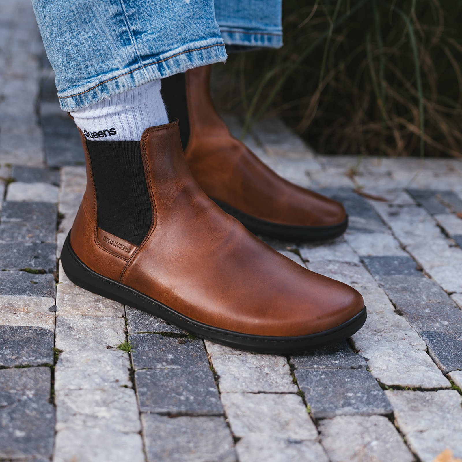 Sko Skinners Boots Chelsea Leather Cognac