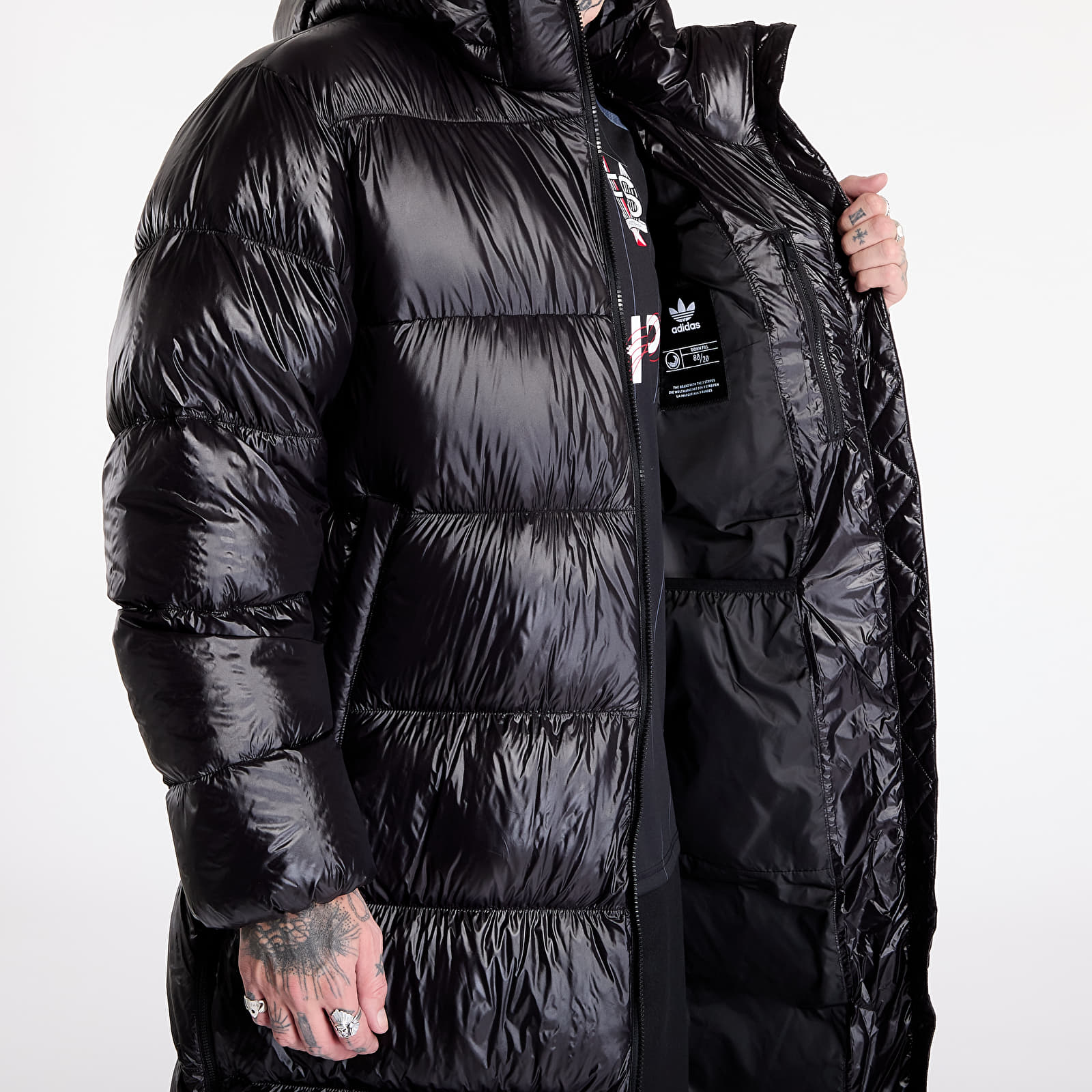 Daunenjacken für Männer adidas Long Regen Jacket Black