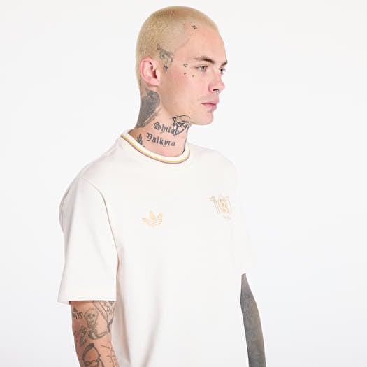 white and gold adidas shirt mens