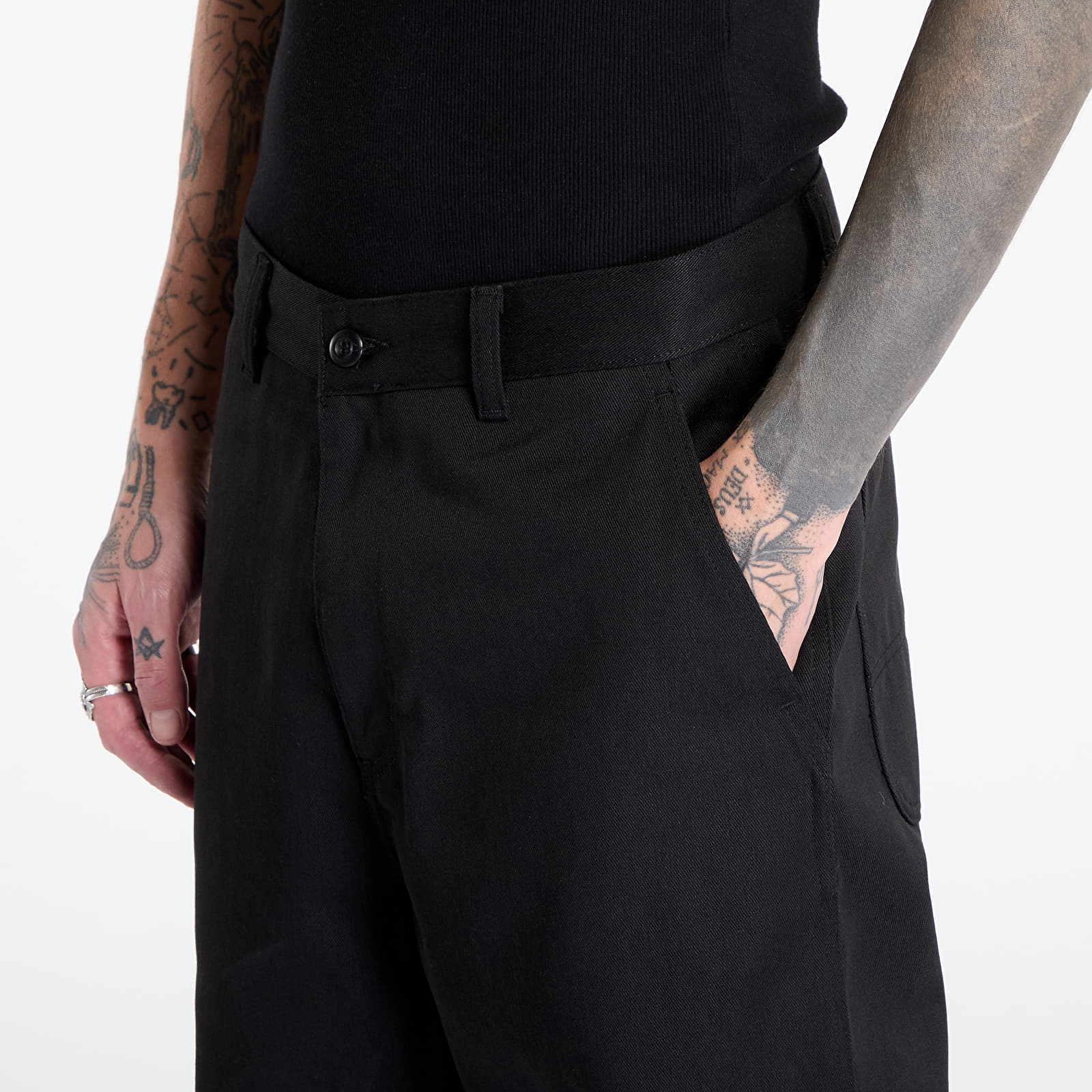 Pantalones de hombre Carhartt WIP Midland Single Knee Pant Black Rigid