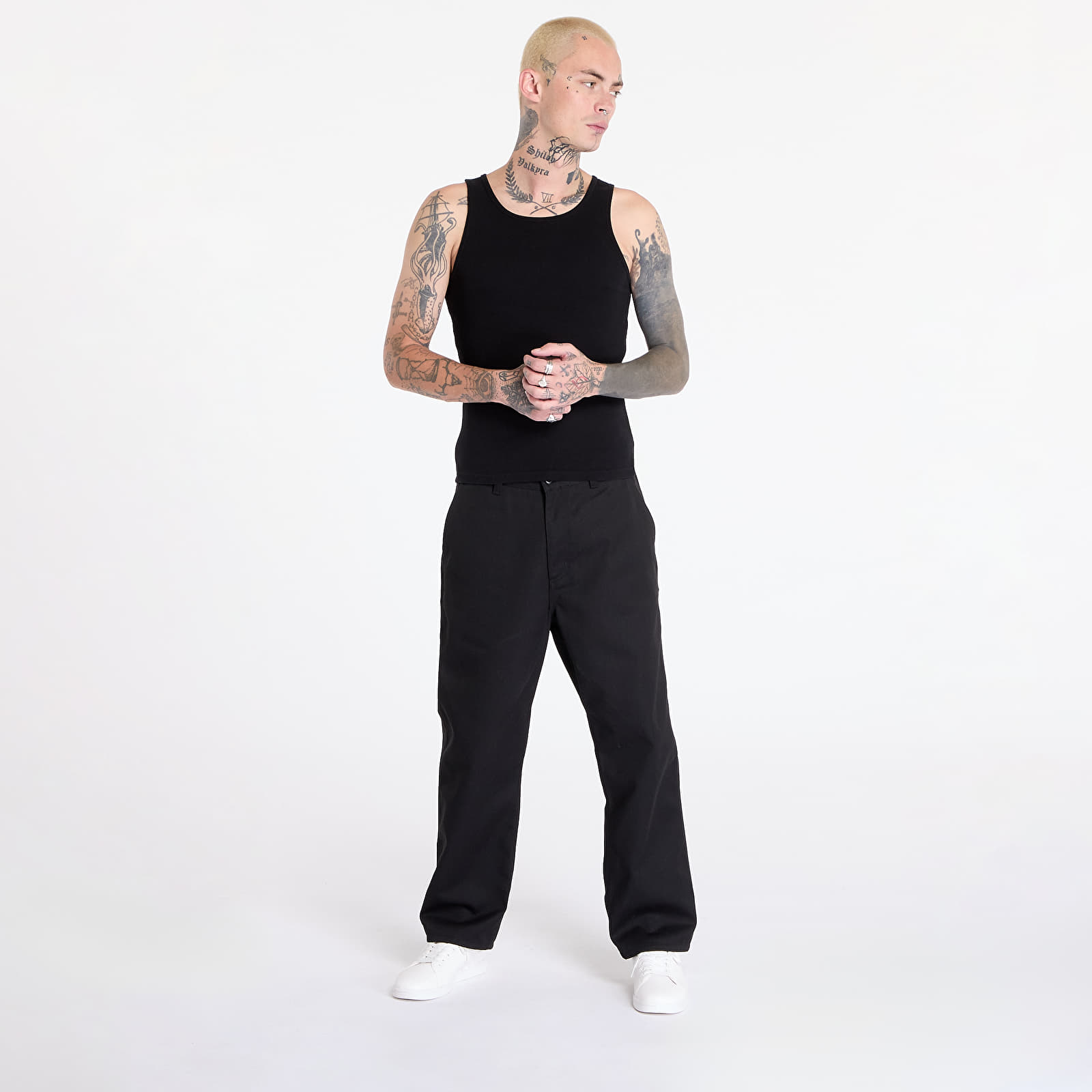 Pantalones de hombre Carhartt WIP Midland Single Knee Pant Black Rigid