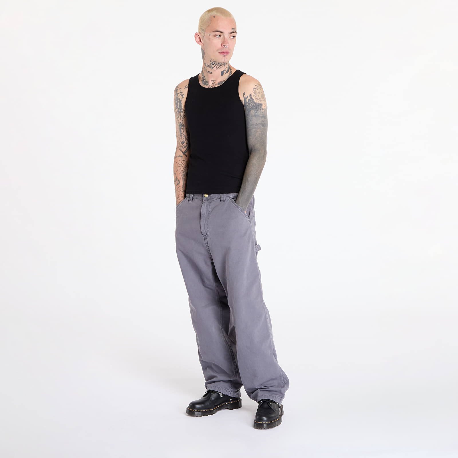 Jeans und Hosen Carhartt WIP OG Single Knee Pant Graphite Stone Dyed