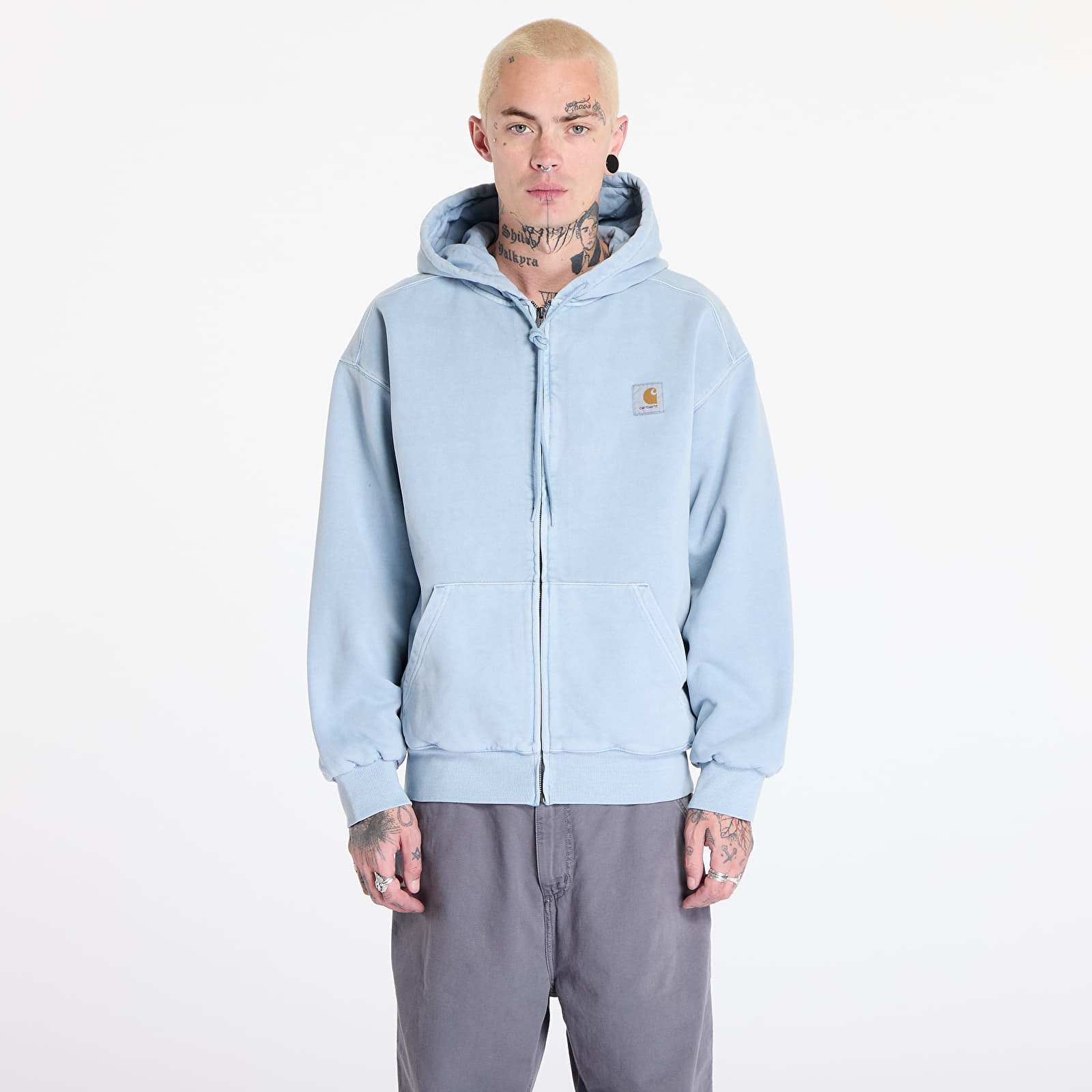 Herren-Sweatshirts Carhartt WIP Hooded Vista Jacket UNISEX Dusty Ice Garment Dyed