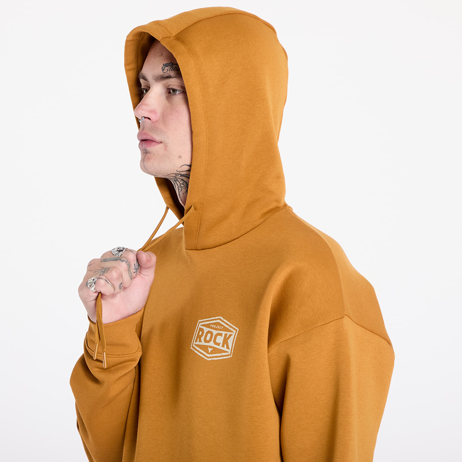 Hoodies and sweatshirts  Under Armour Project Rock Icon Fleece Hoody Yellow Ochre/ Silt