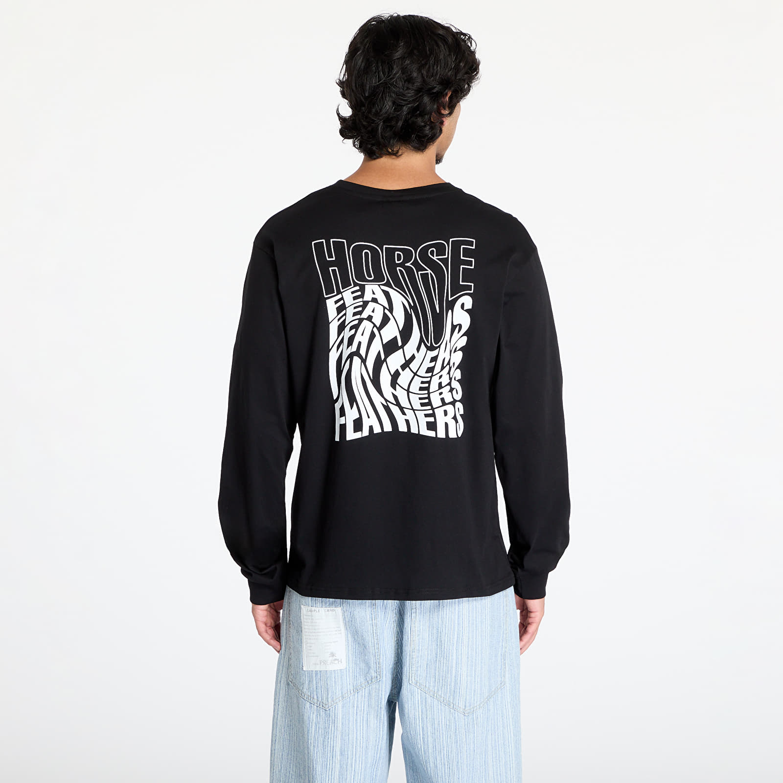Meeste T-särgid Horsefeathers Distort Long Sleeve T-Shirt Black