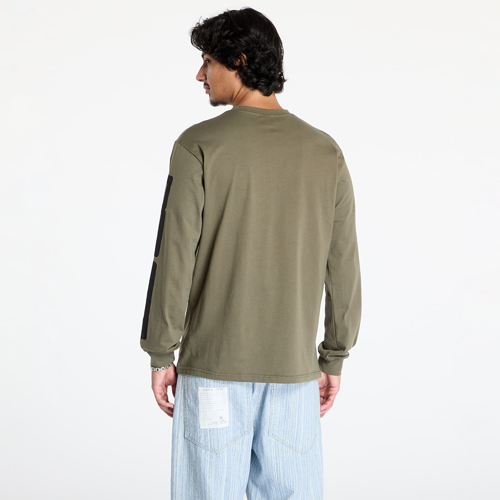 Meeste T-särgid Horsefeathers Tall Typo Long Sleeve T-Shirt Burnt Olive
