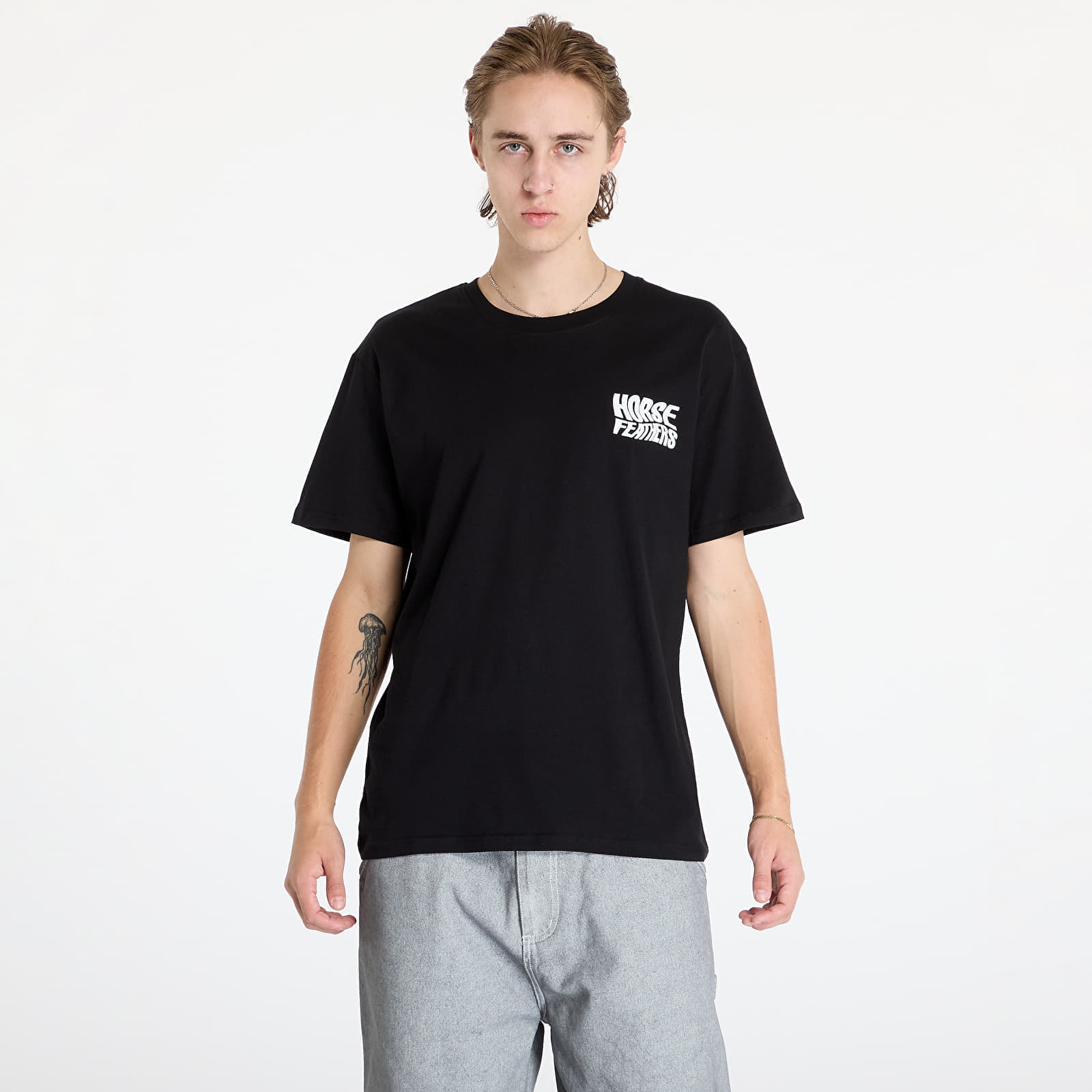 Póló Horsefeathers Distort T-Shirt Black L akciós termékkép 1