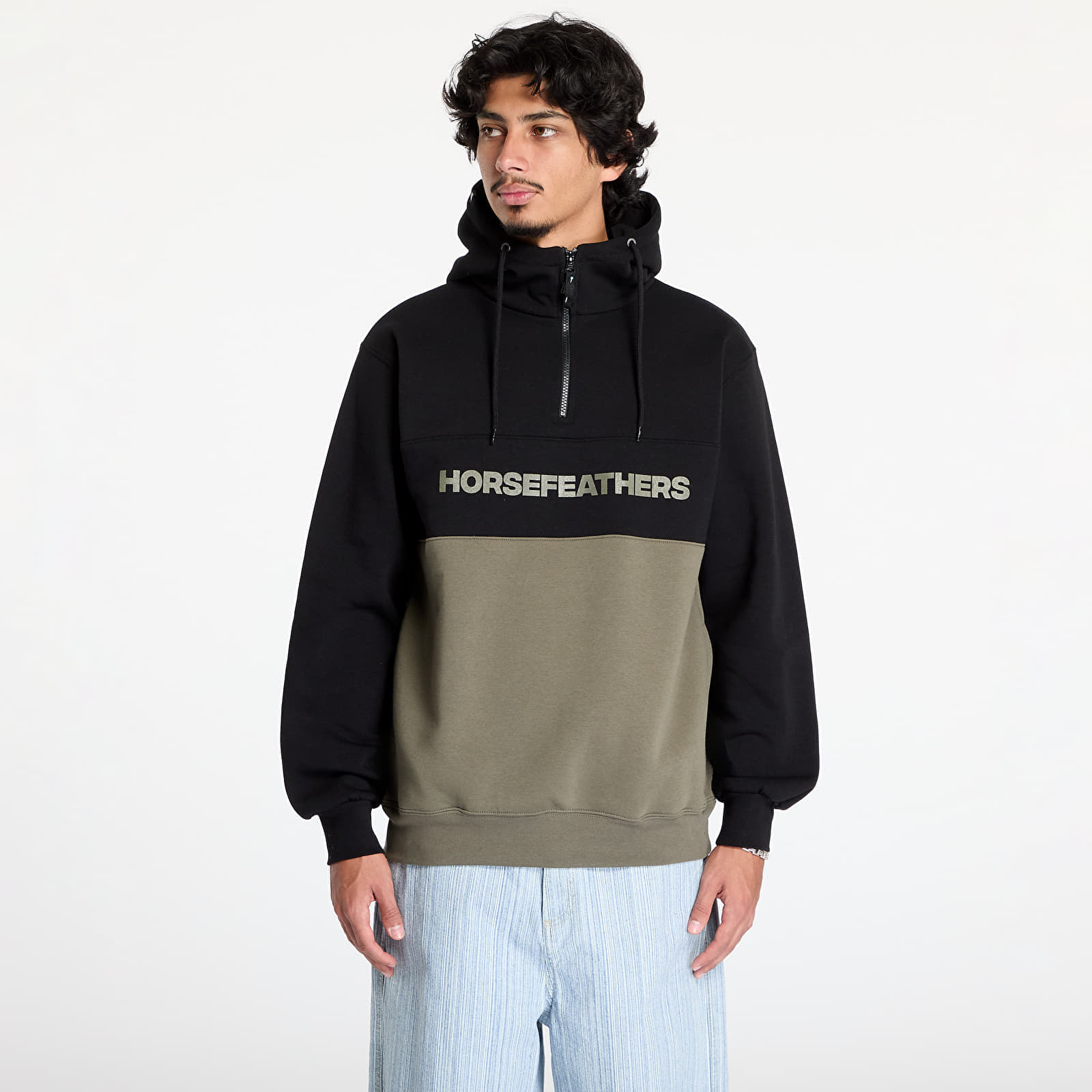 Pulóver Horsefeathers Fulton Sweatshirt Burnt Olive L akciós termékkép 1