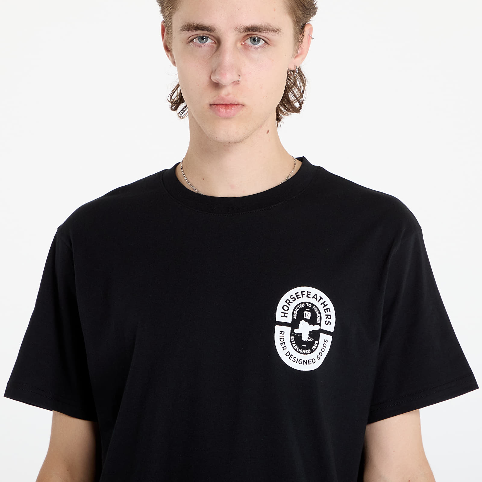 T-shirts til mænd Horsefeathers Powder Badge II T-Shirt Black