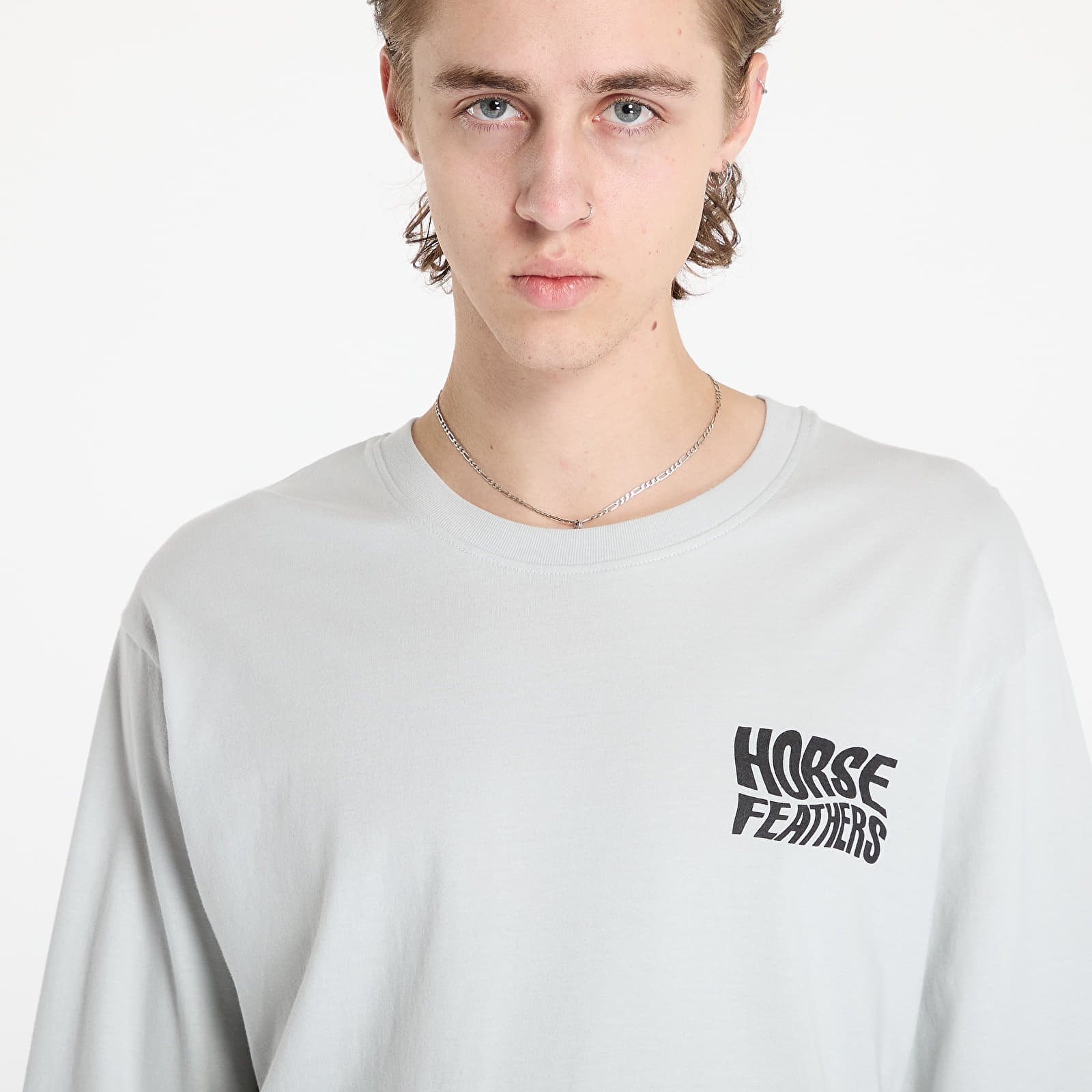 Чоловічі футболки Horsefeathers Distort Long Sleeve T-Shirt Cement